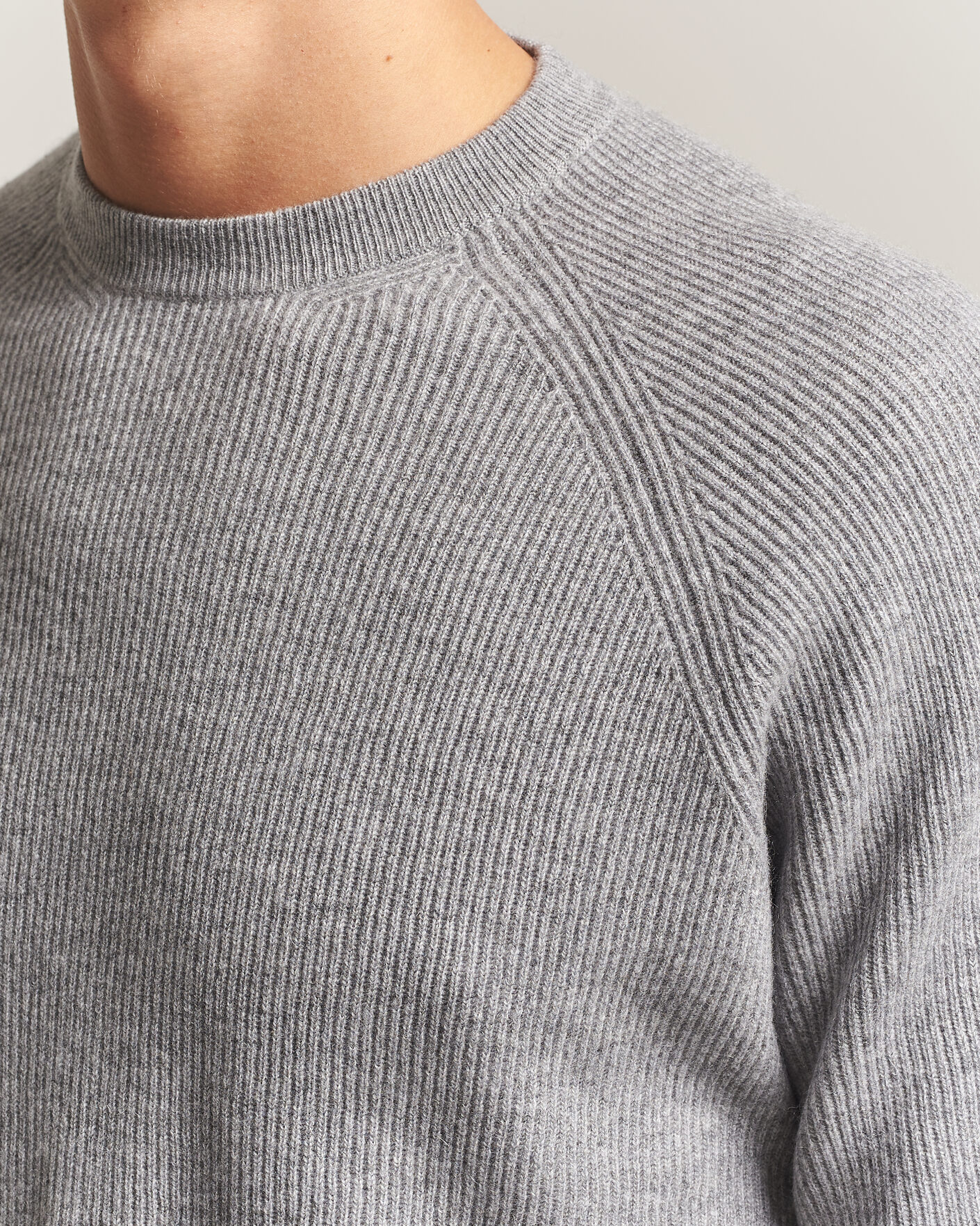 Uomini | Maglieria | Canali | Rib Cashmere Sweater Light Grey