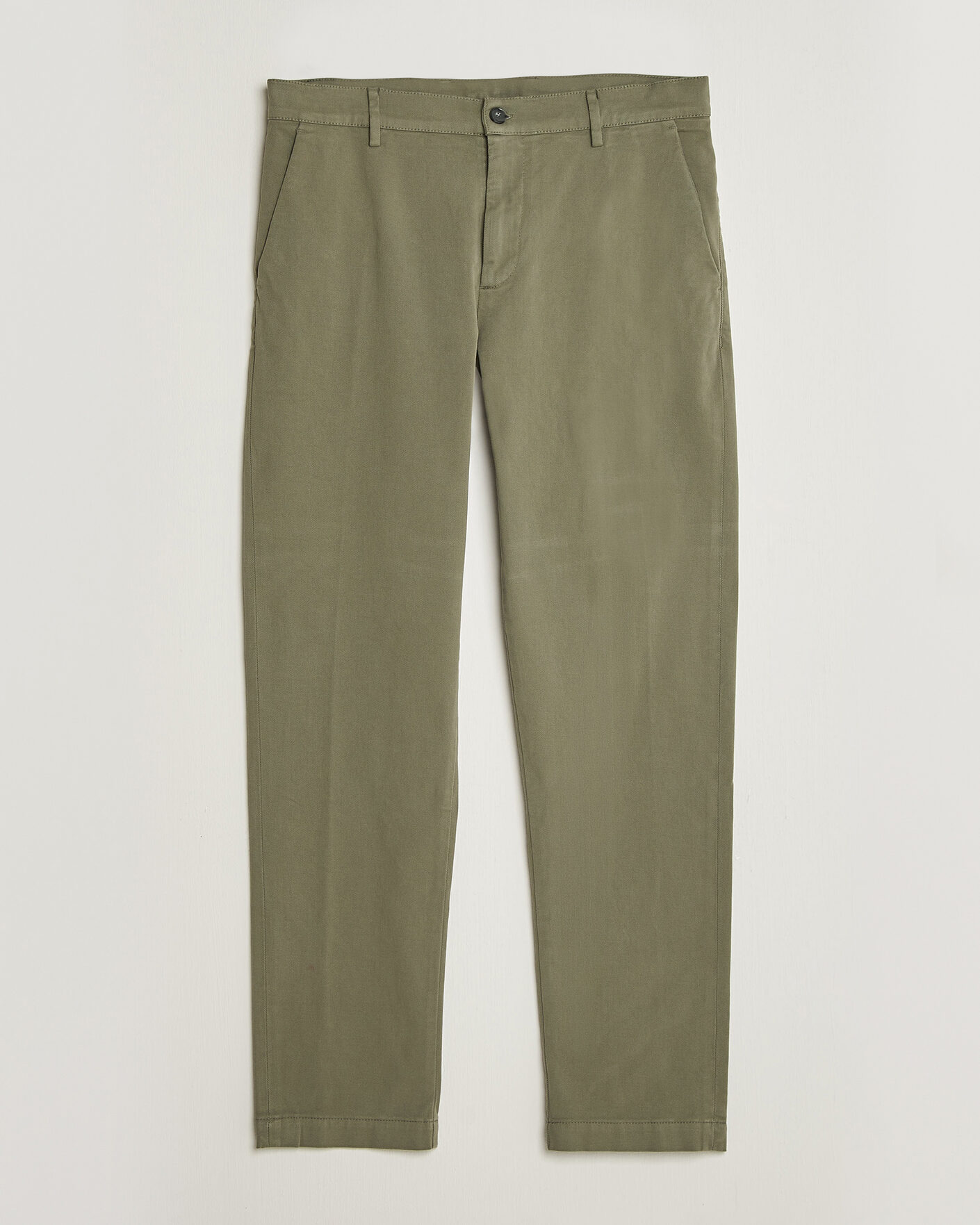 Uomini | Pantaloni | Canali | Cotton Twill Chinos Olive