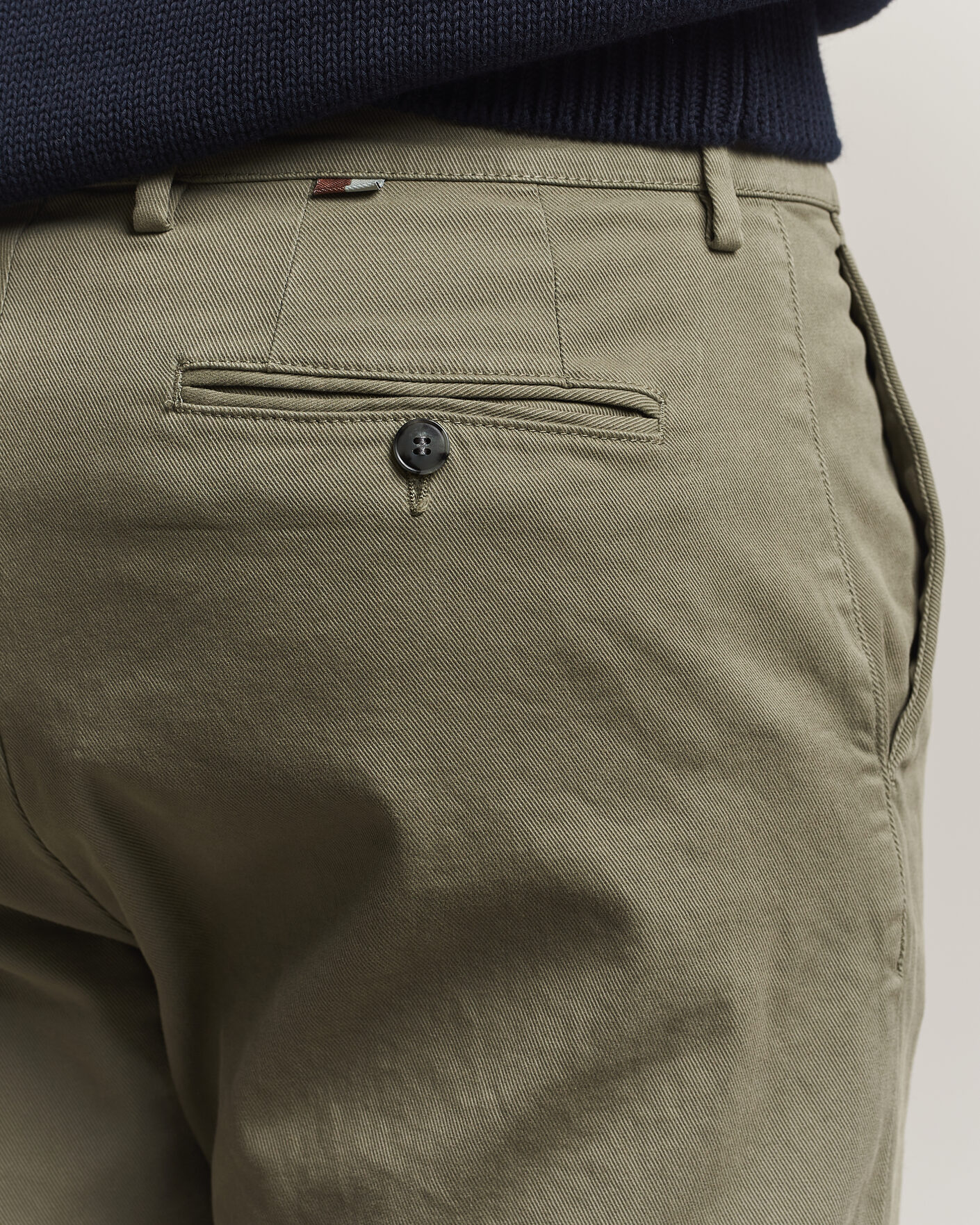 Uomini | Pantaloni | Canali | Cotton Twill Chinos Olive