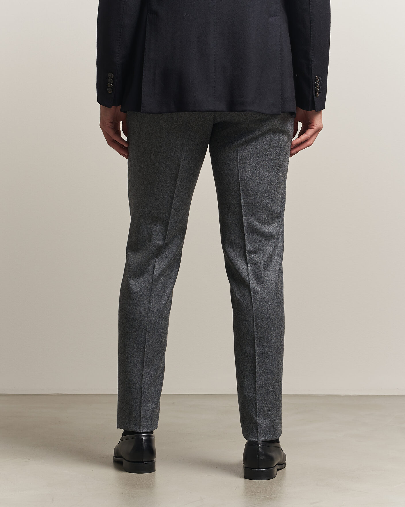 Uomini | Pantaloni | Canali | Slim Fit Flannel Trousers Grey Melange