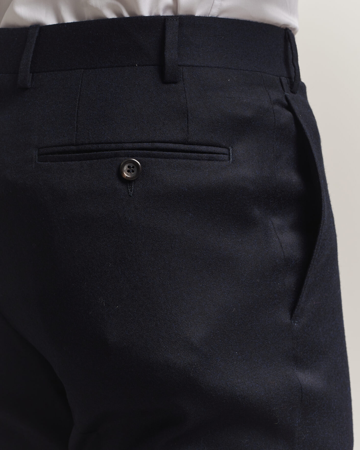 Uomini | Pantaloni | Canali | Slim Fit Flannel Trousers Navy