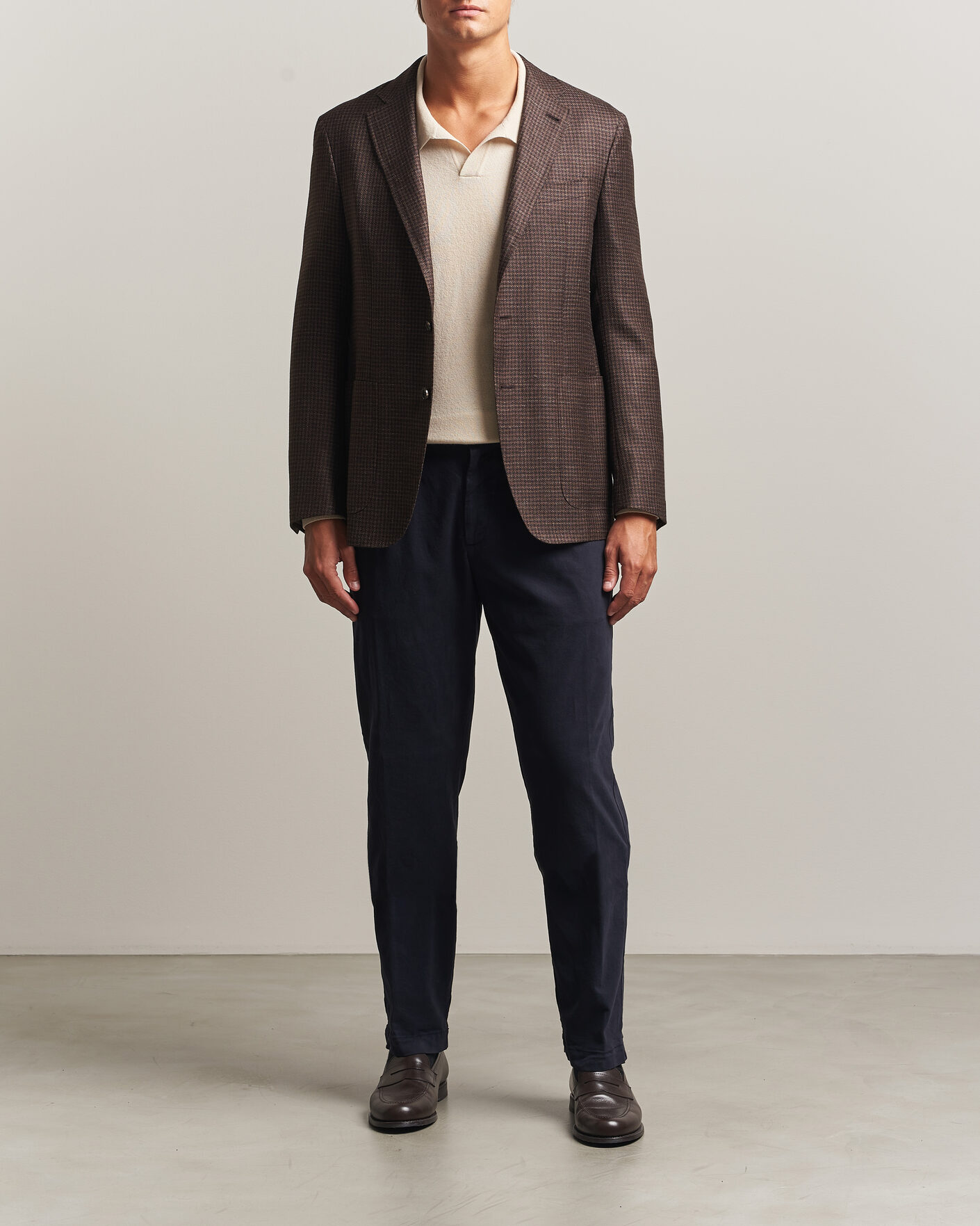 Uomini | Pantaloni | Canali | Cotton/Cashmere Chinos Navy