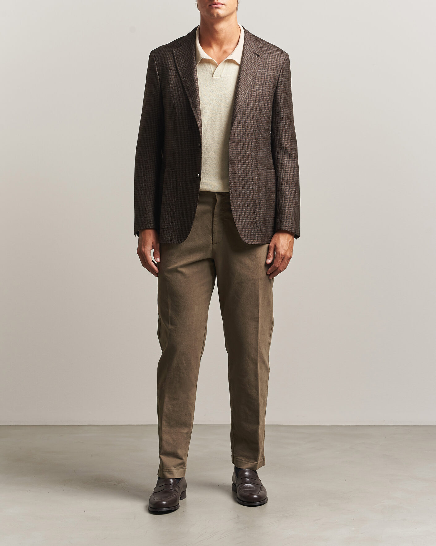Uomini | Pantaloni | Canali | Cotton/Cashmere Chinos Taupe