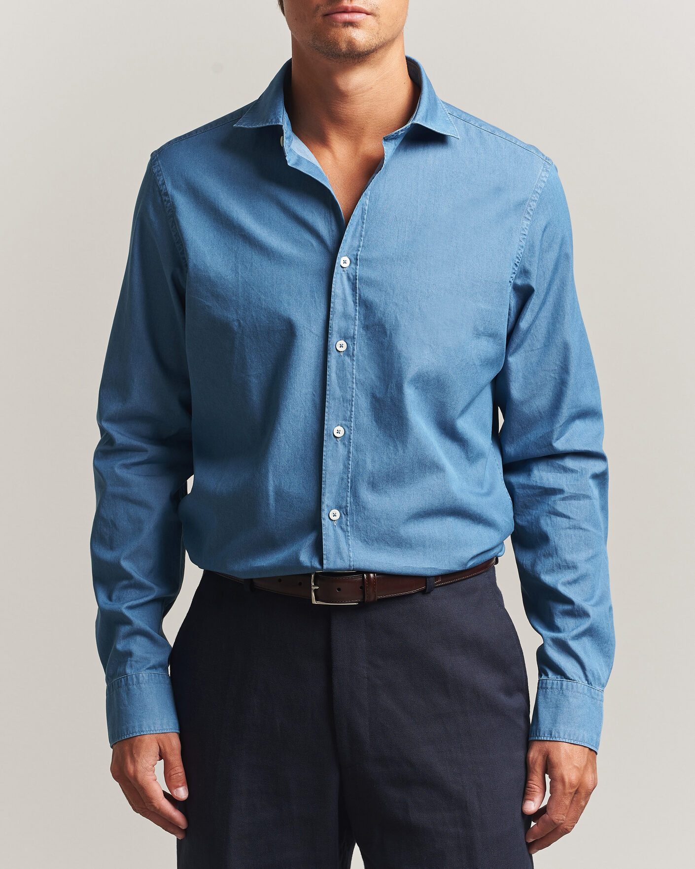 Uomini | Camicie | Canali | Denim Shirt Stone Wash