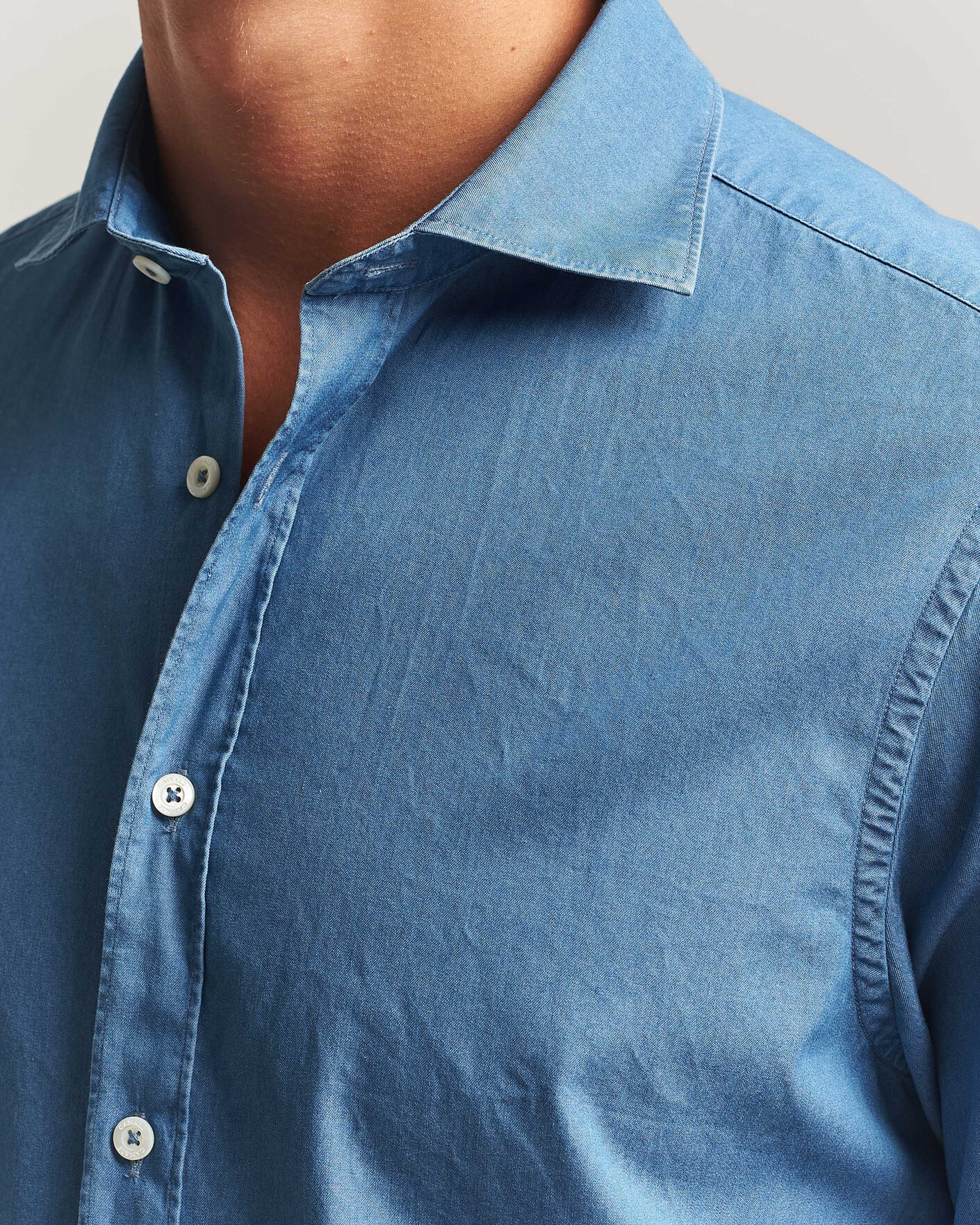 Uomini | Camicie | Canali | Denim Shirt Stone Wash