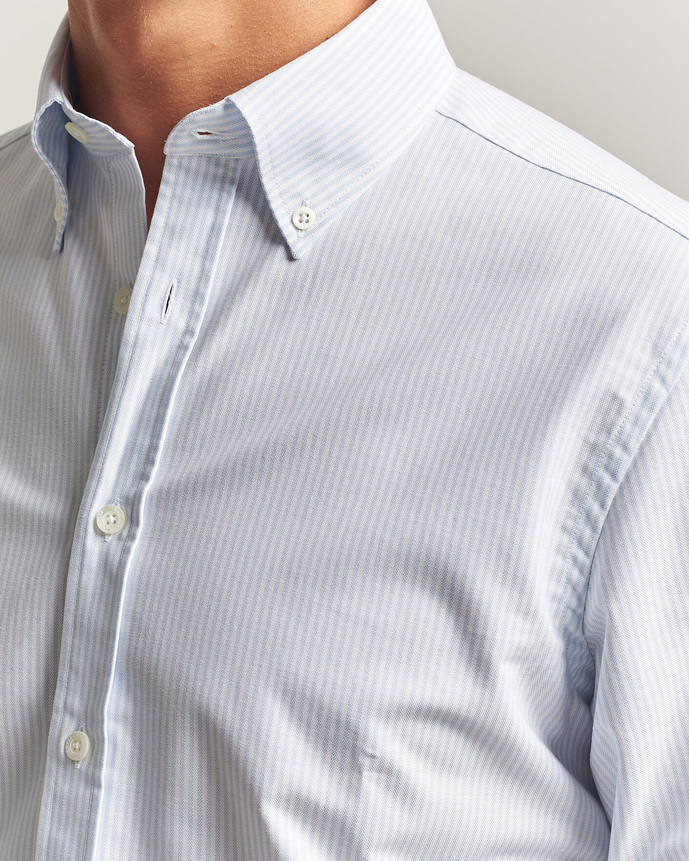 Uomini | Camicie | Canali | Oxford Button Down Shirt Light Blue Stripe