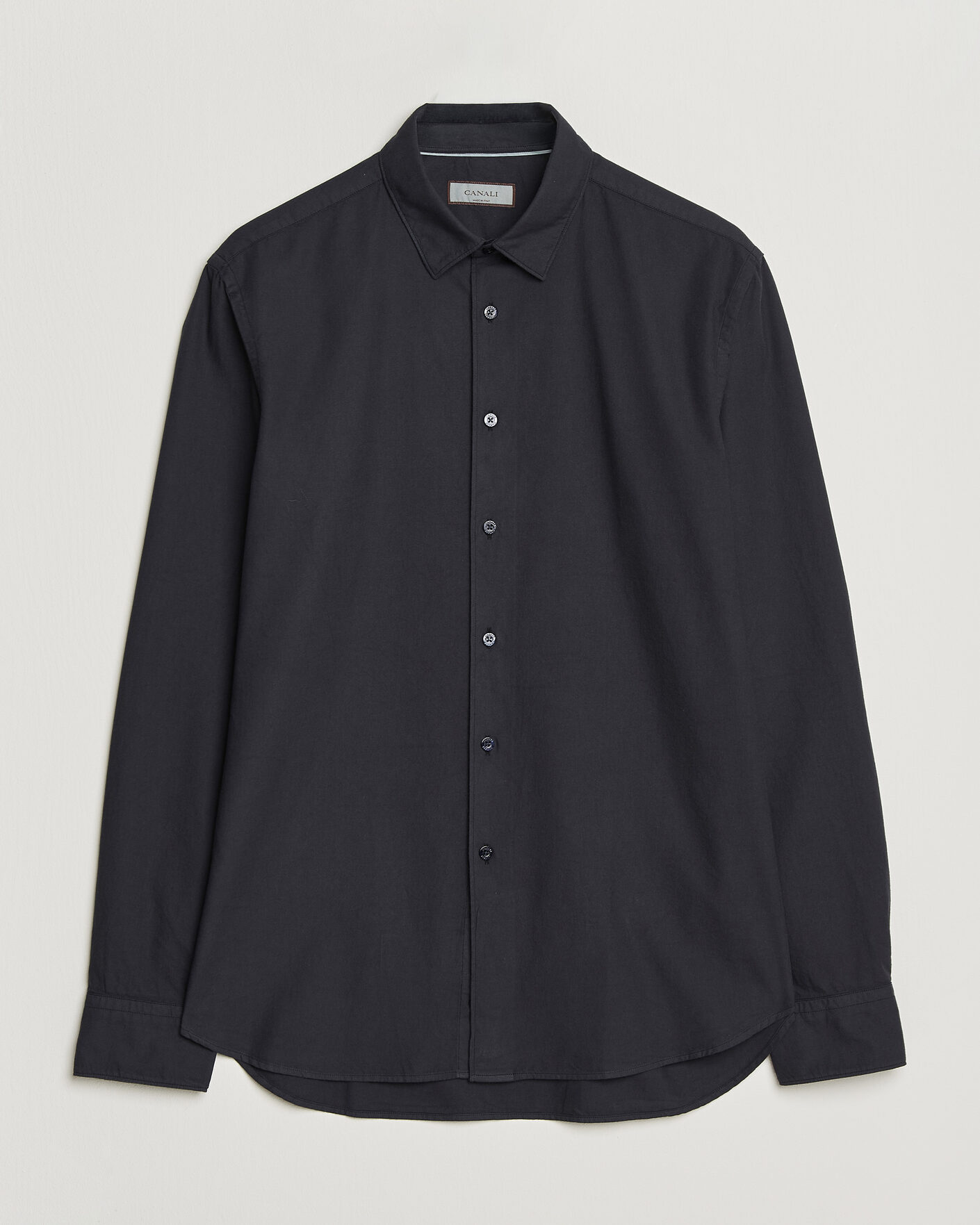 Uomini | Camicie | Canali | Garment Dyed Cotton Shirt Navy