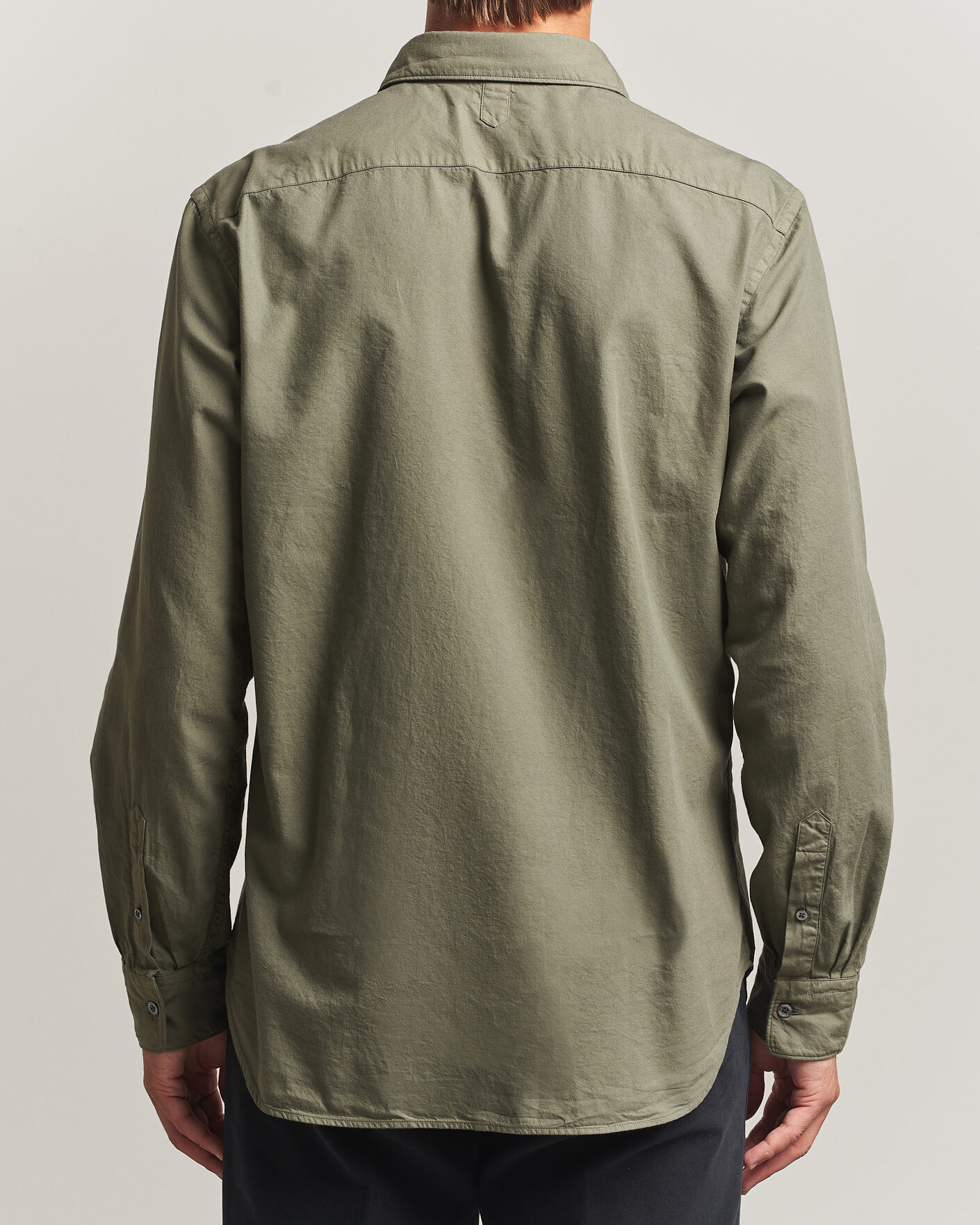 Uomini | Camicie | Canali | Garment Dyed Cotton Shirt Olive