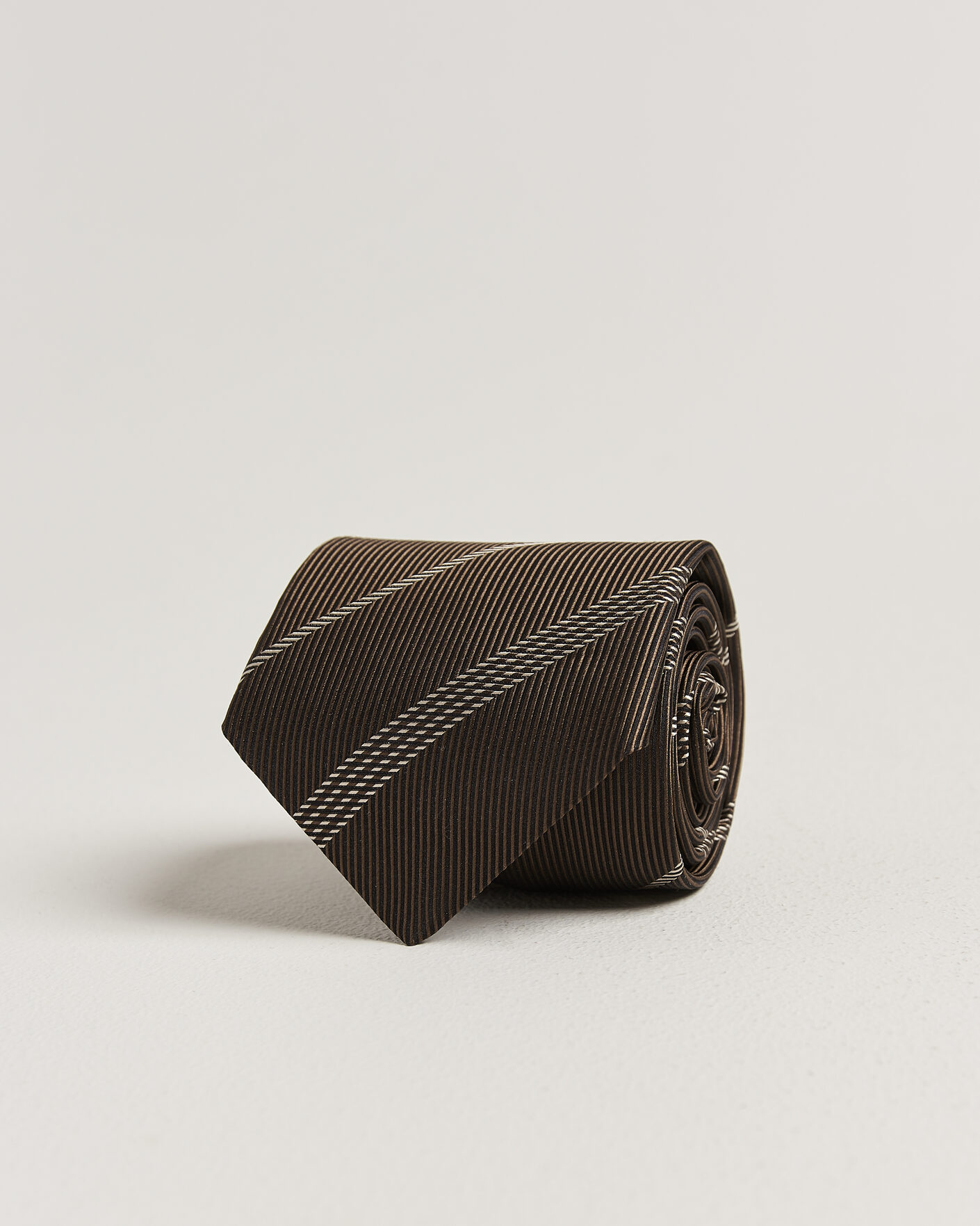 Uomini | Cravatte | Canali | Regimental Stripe Silk Tie Brown