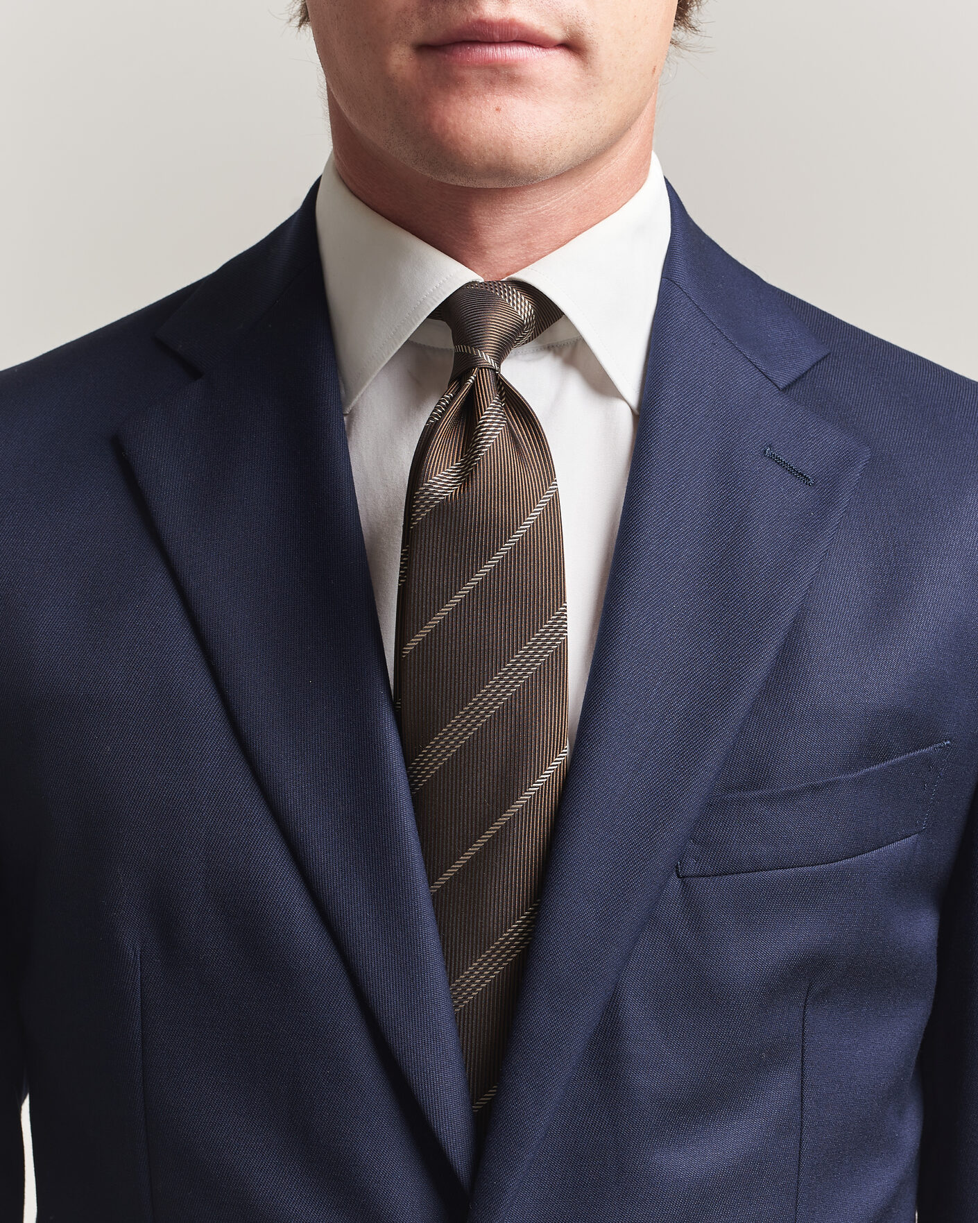 Uomini | Cravatte | Canali | Regimental Stripe Silk Tie Brown