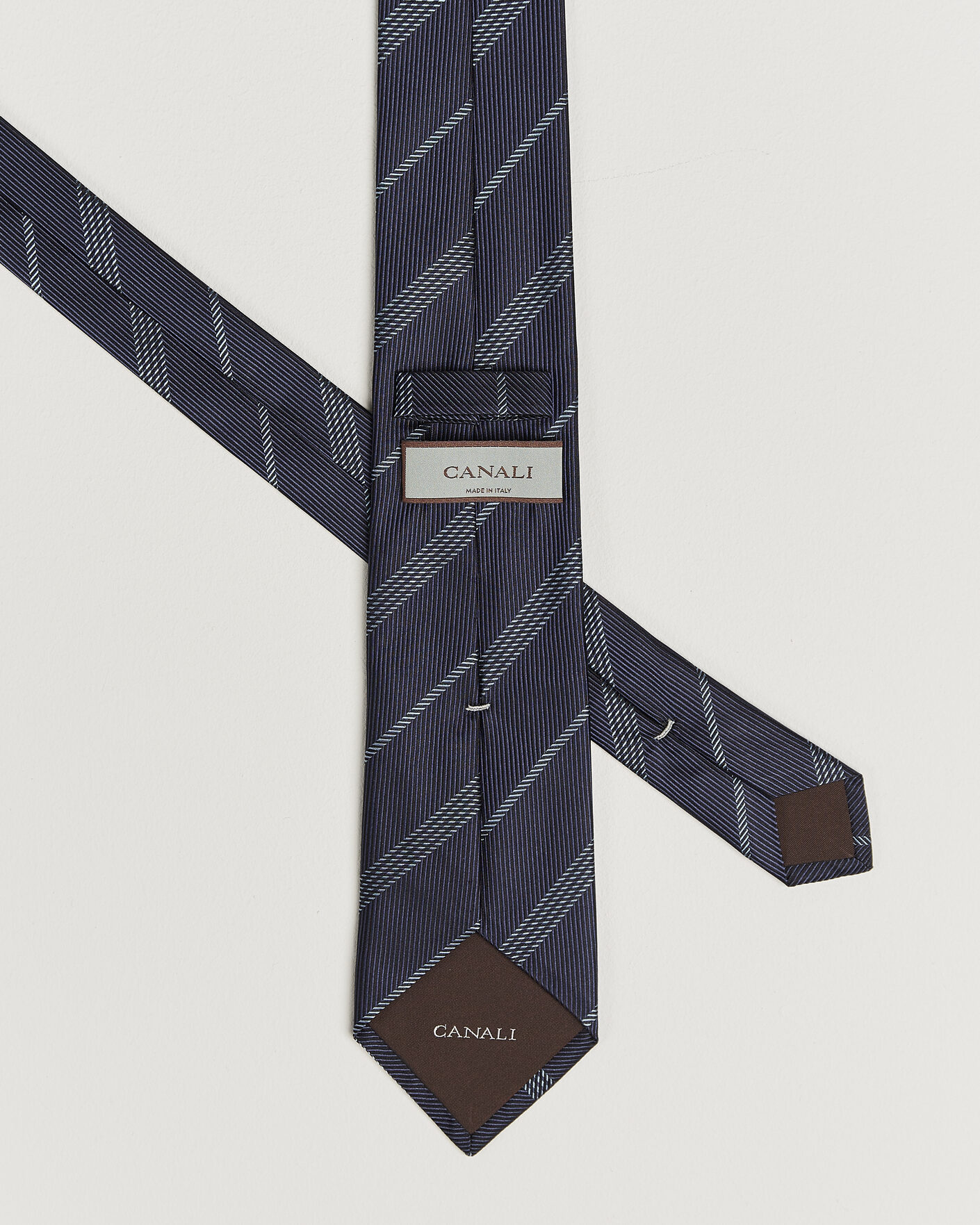 Uomini | Cravatte | Canali | Regimental Stripe Silk Tie Navy