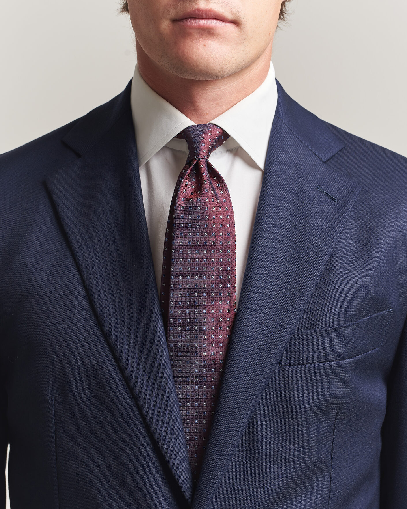 Uomini | Cravatte | Canali | Jacquard Silk Tie Burgundy