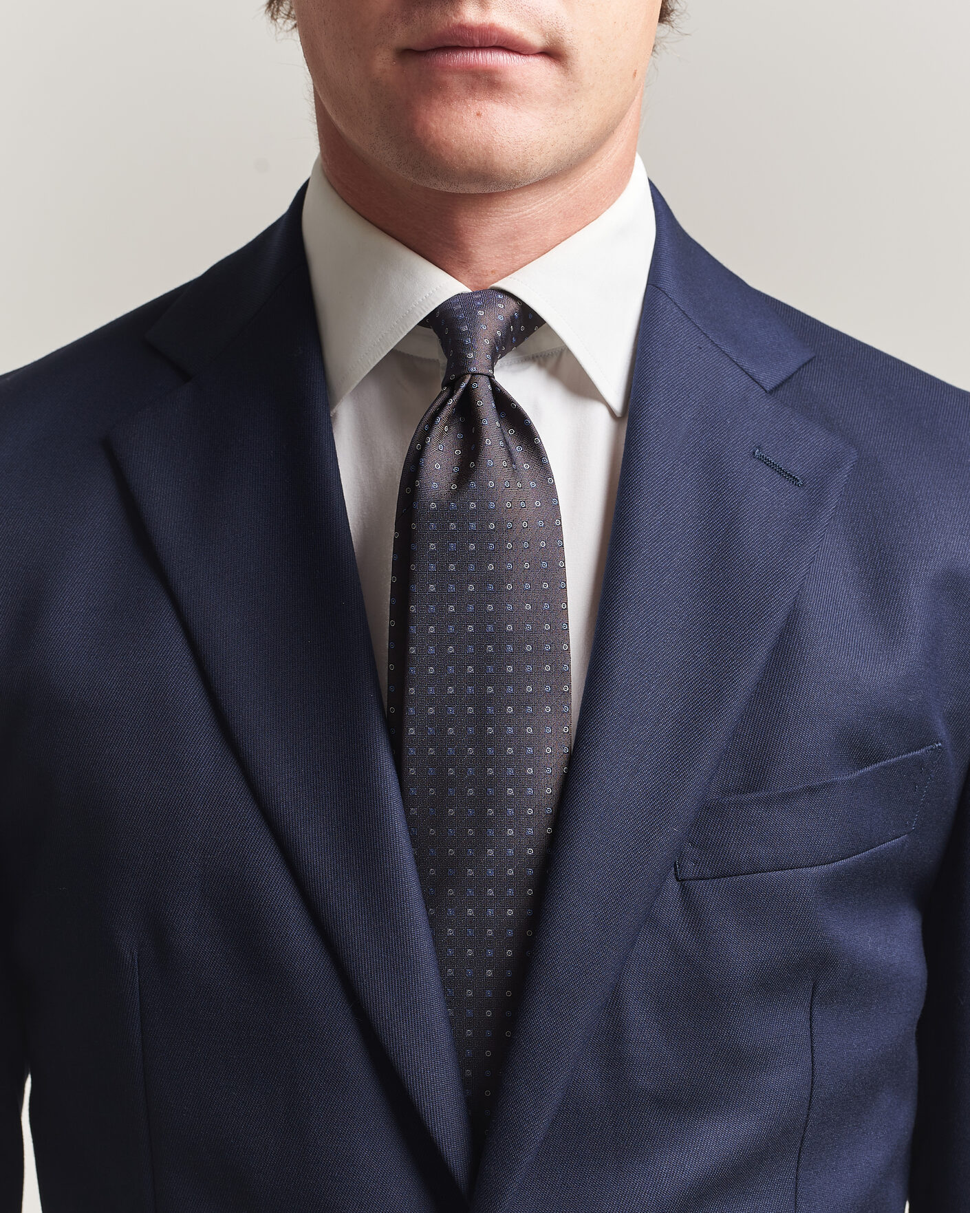 Uomini | Cravatte | Canali | Jacquard Silk Tie Dark Brown