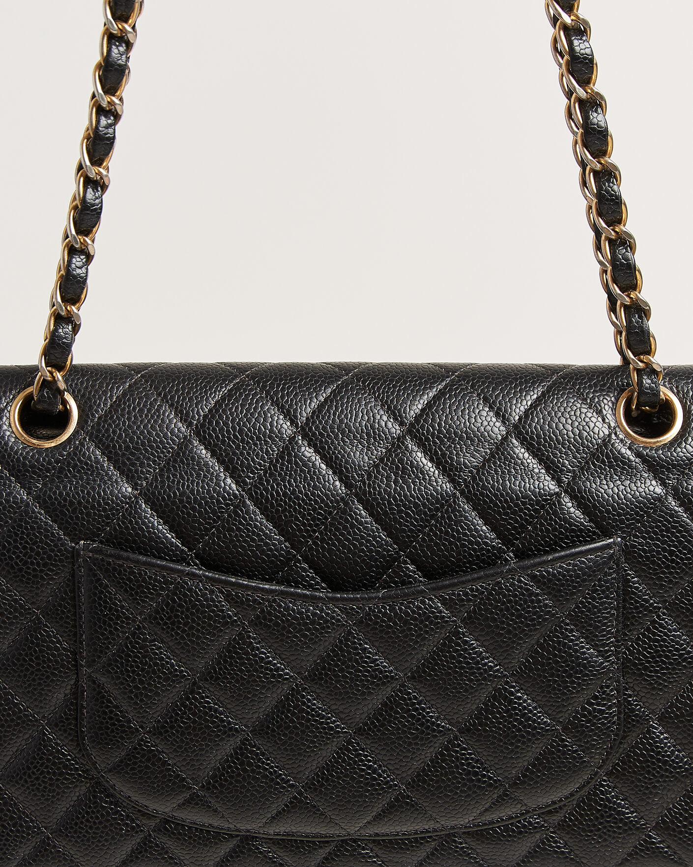 Uomini | Chanel Pre-Owned Classic Medium Double Flap Bag Caviar Leather Black | Chanel Pre-Owned | Classic Medium Double Flap Bag Caviar Leather Black