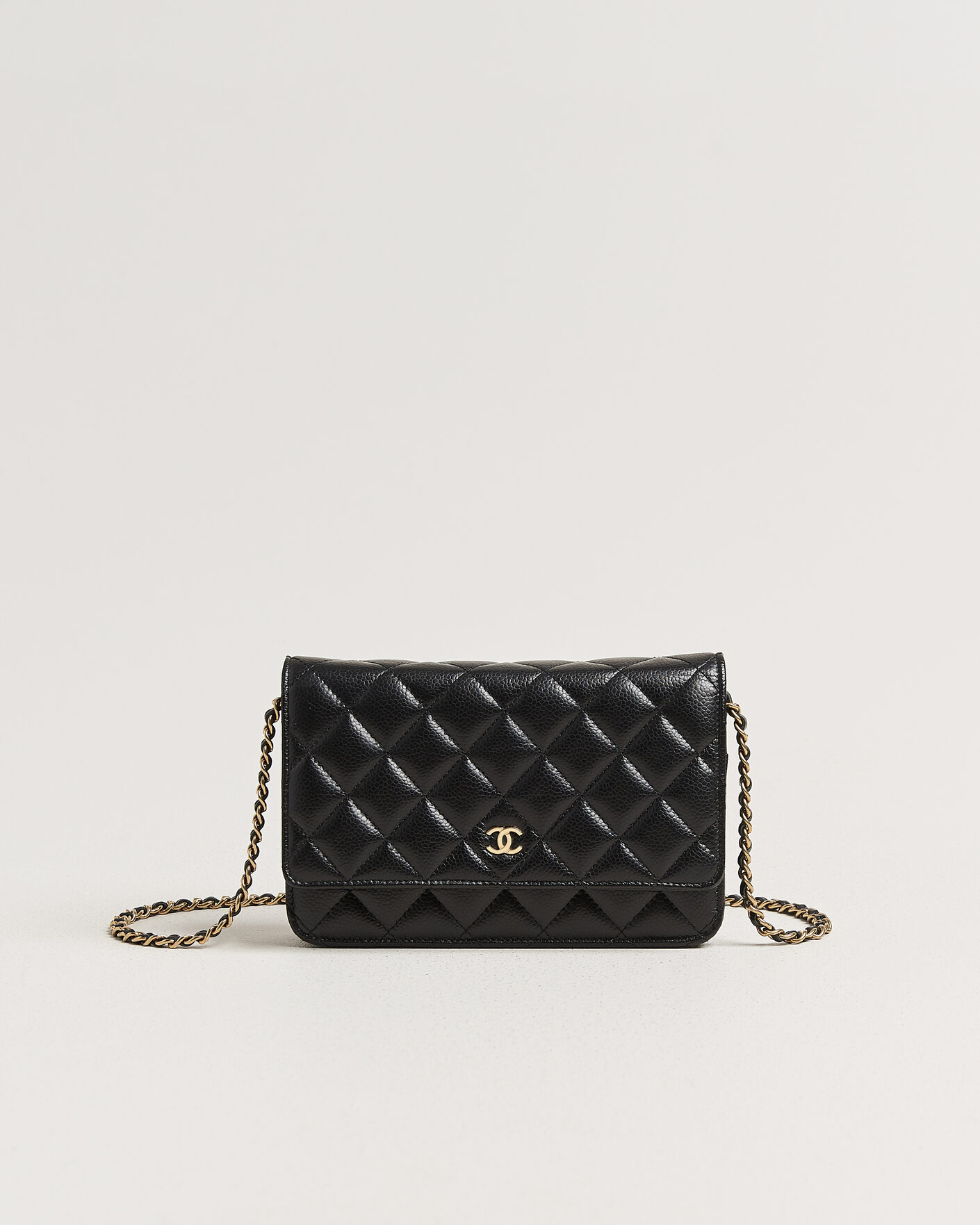 Uomini | Pre-Owned & Vintage Bags | Chanel Pre-Owned | Wallet On Chain Caviar Leather Black