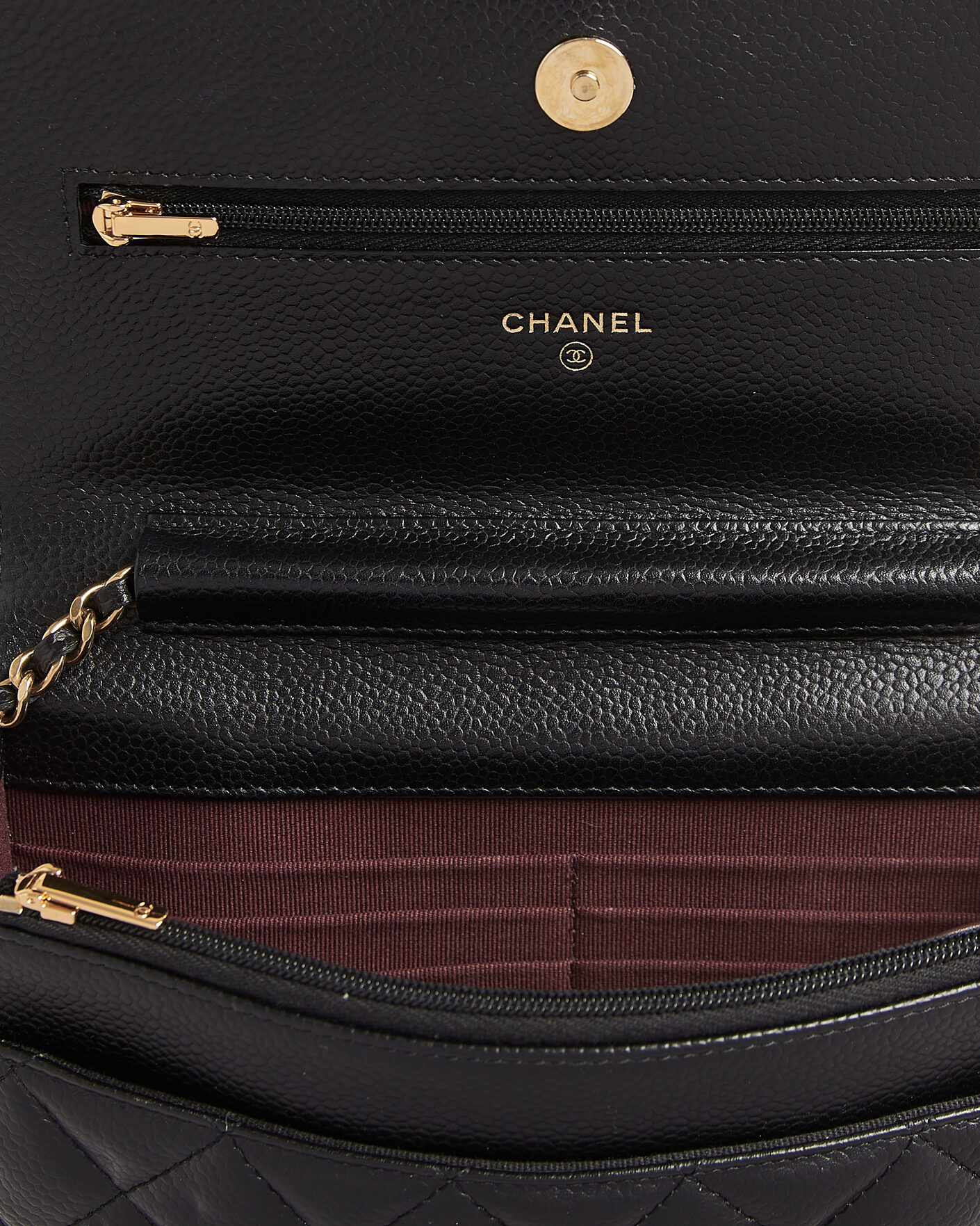 Uomini | Pre-Owned & Vintage Bags | Chanel Pre-Owned | Wallet On Chain Caviar Leather Black
