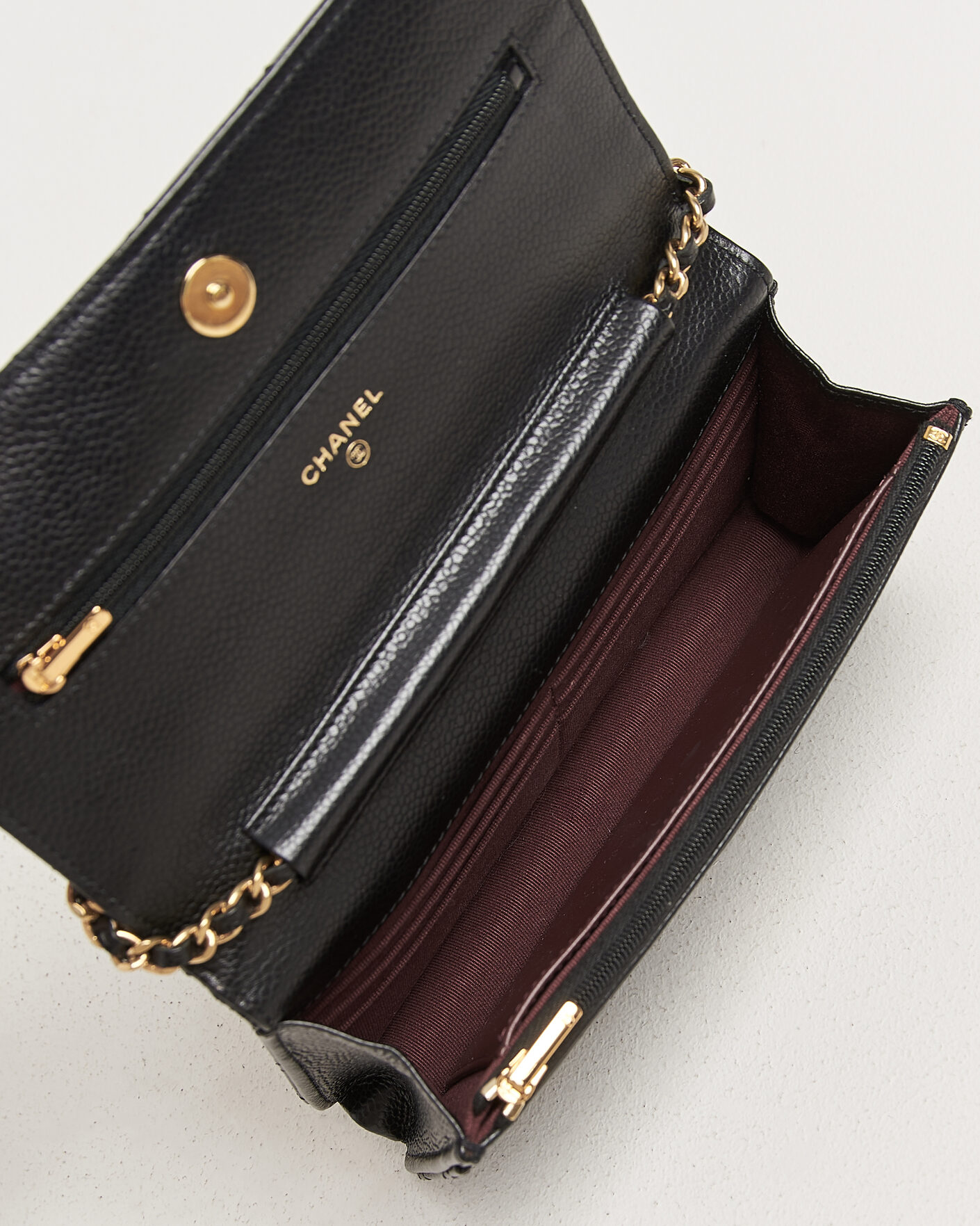 Uomini | Pre-Owned & Vintage Bags | Chanel Pre-Owned | Wallet On Chain Caviar Leather Black