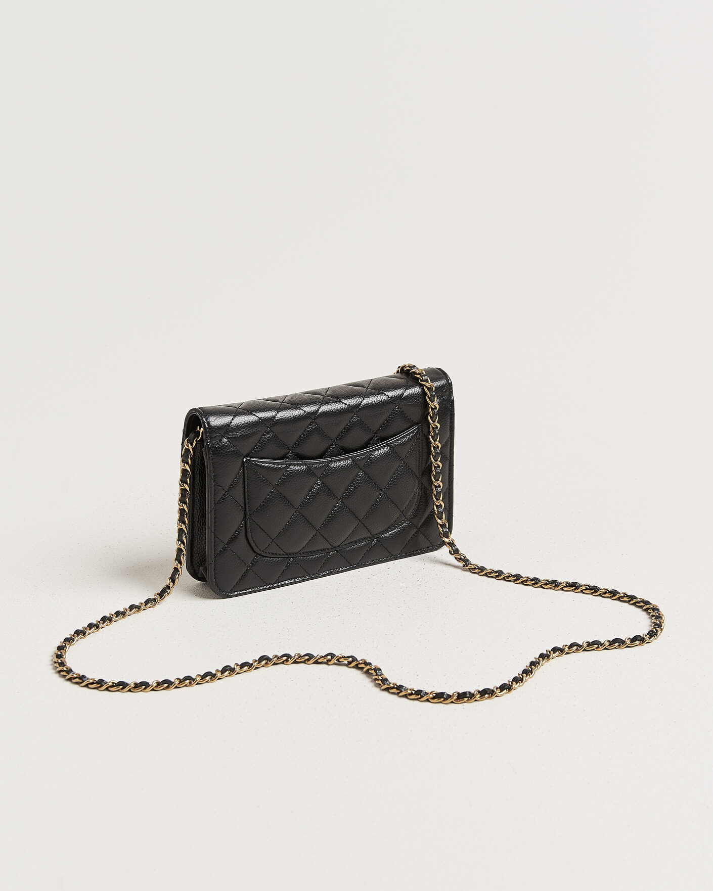 Uomini | Pre-Owned & Vintage Bags | Chanel Pre-Owned | Wallet On Chain Caviar Leather Black