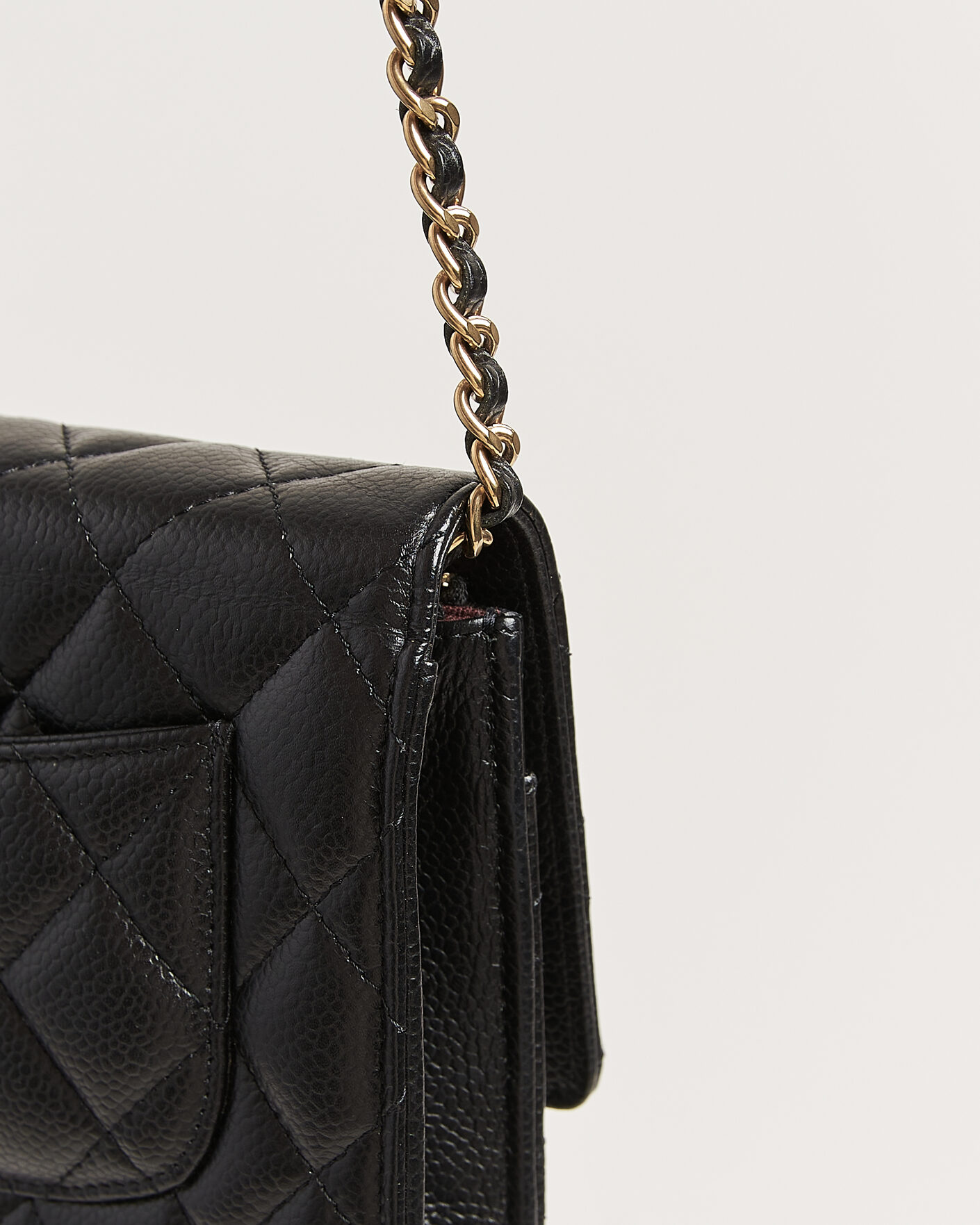 Uomini | Pre-Owned & Vintage Bags | Chanel Pre-Owned | Wallet On Chain Caviar Leather Black