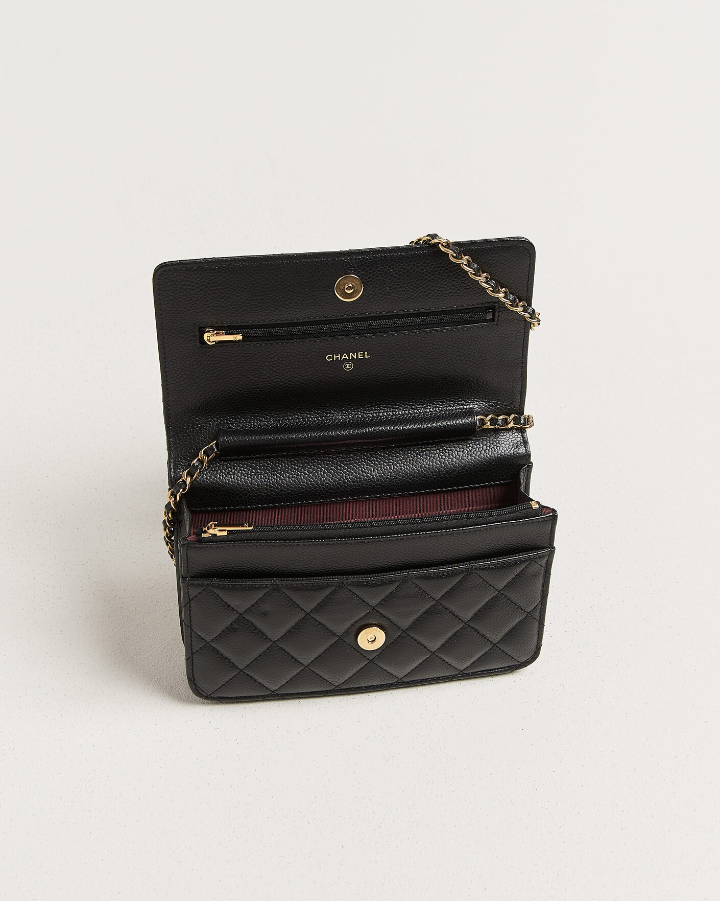Uomini | Pre-Owned & Vintage Bags | Chanel Pre-Owned | Wallet On Chain Caviar Leather Black