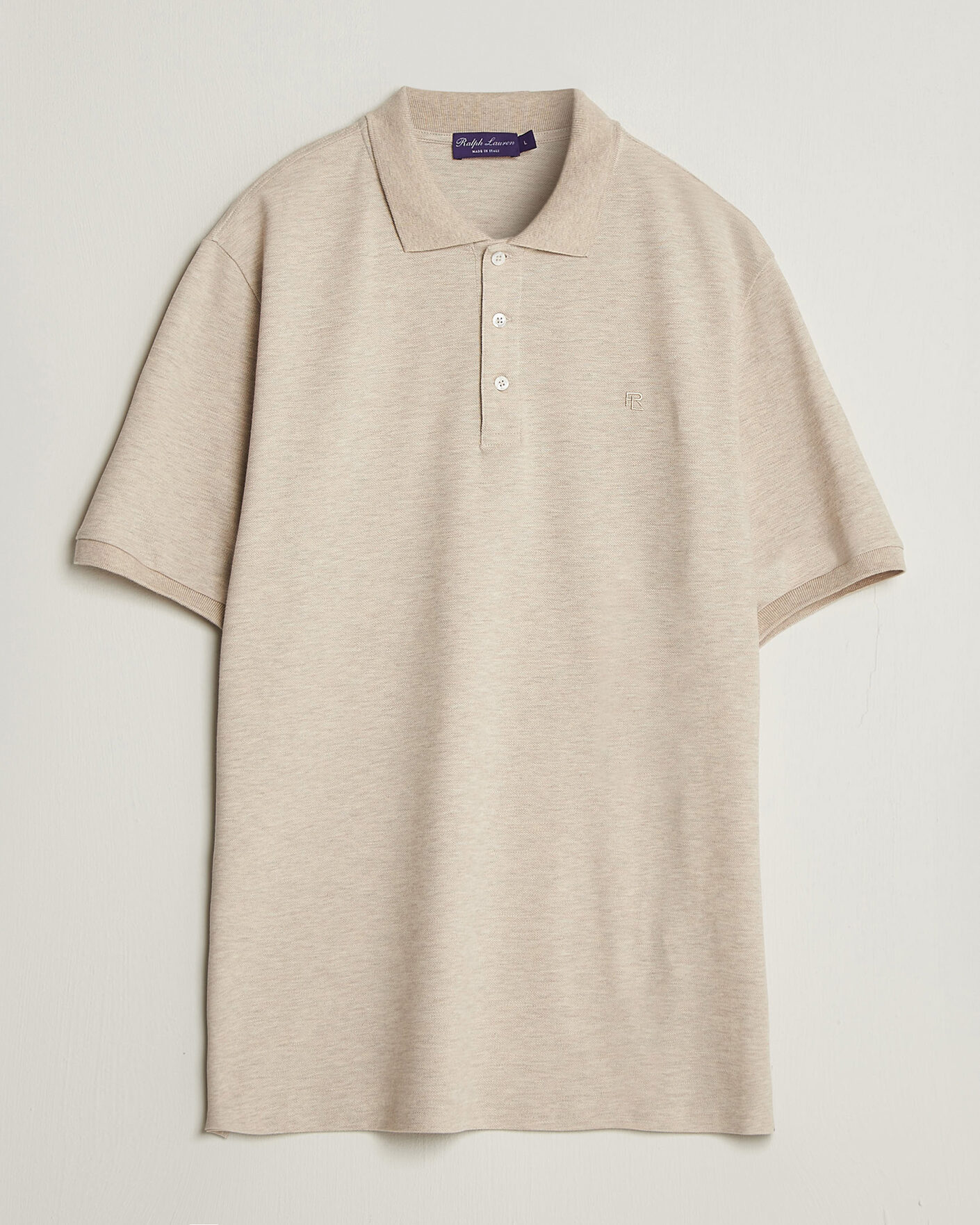 Uomini | Polo | Ralph Lauren Purple Label | Short Sleeve Mercerized Cotton Polo Beige Melange