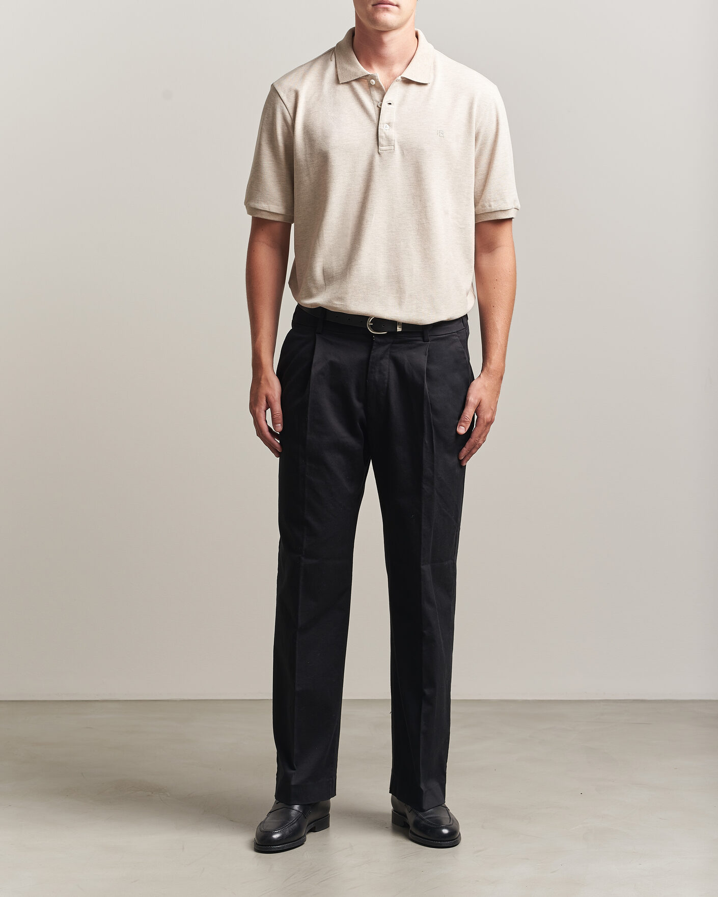 Uomini | Polo | Ralph Lauren Purple Label | Short Sleeve Mercerized Cotton Polo Beige Melange