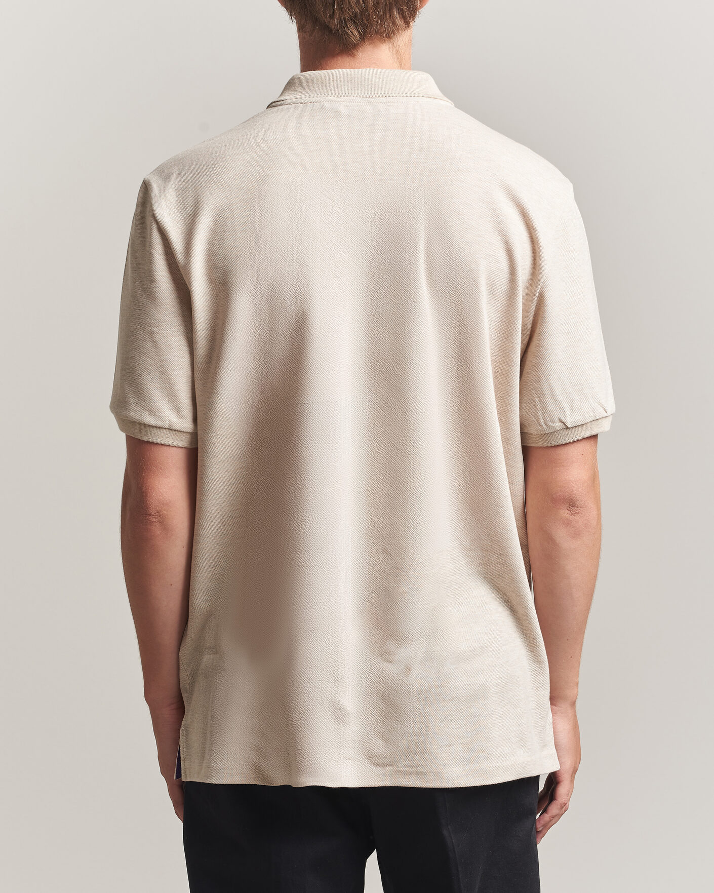 Uomini | Polo | Ralph Lauren Purple Label | Short Sleeve Mercerized Cotton Polo Beige Melange