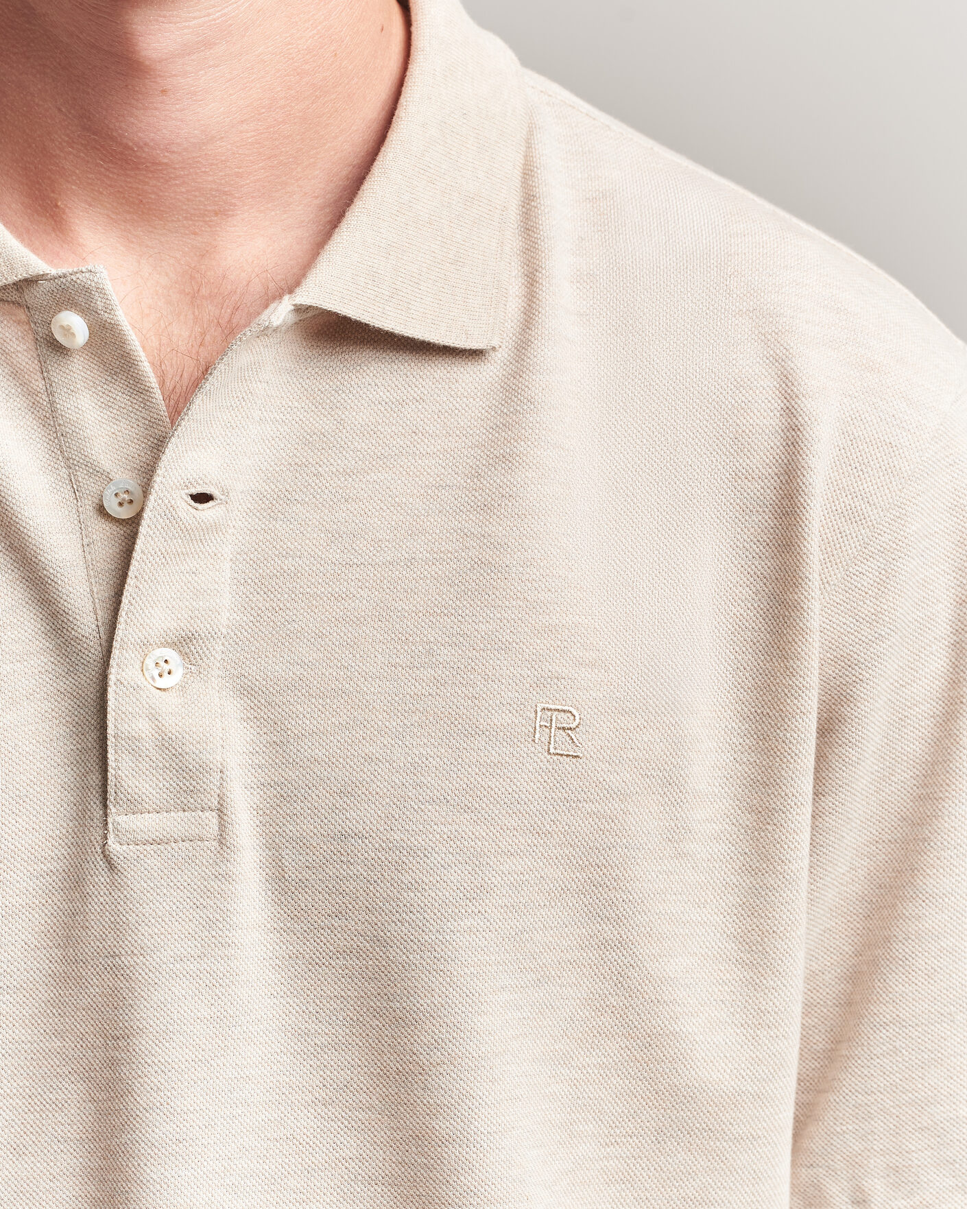 Uomini | Polo | Ralph Lauren Purple Label | Short Sleeve Mercerized Cotton Polo Beige Melange