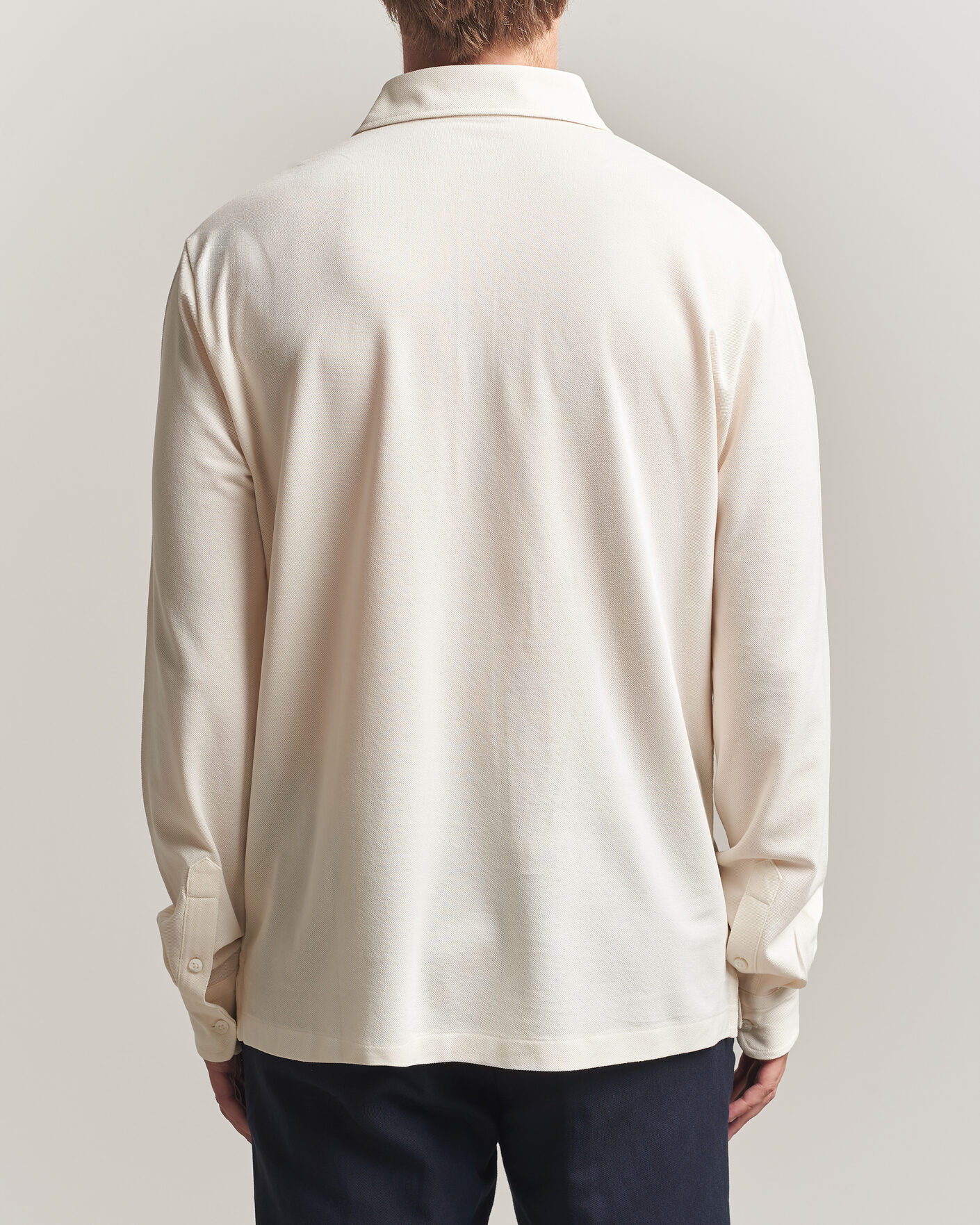 Uomini | Polo | Ralph Lauren Purple Label | Long Sleeve Washed Polo Classic Cream