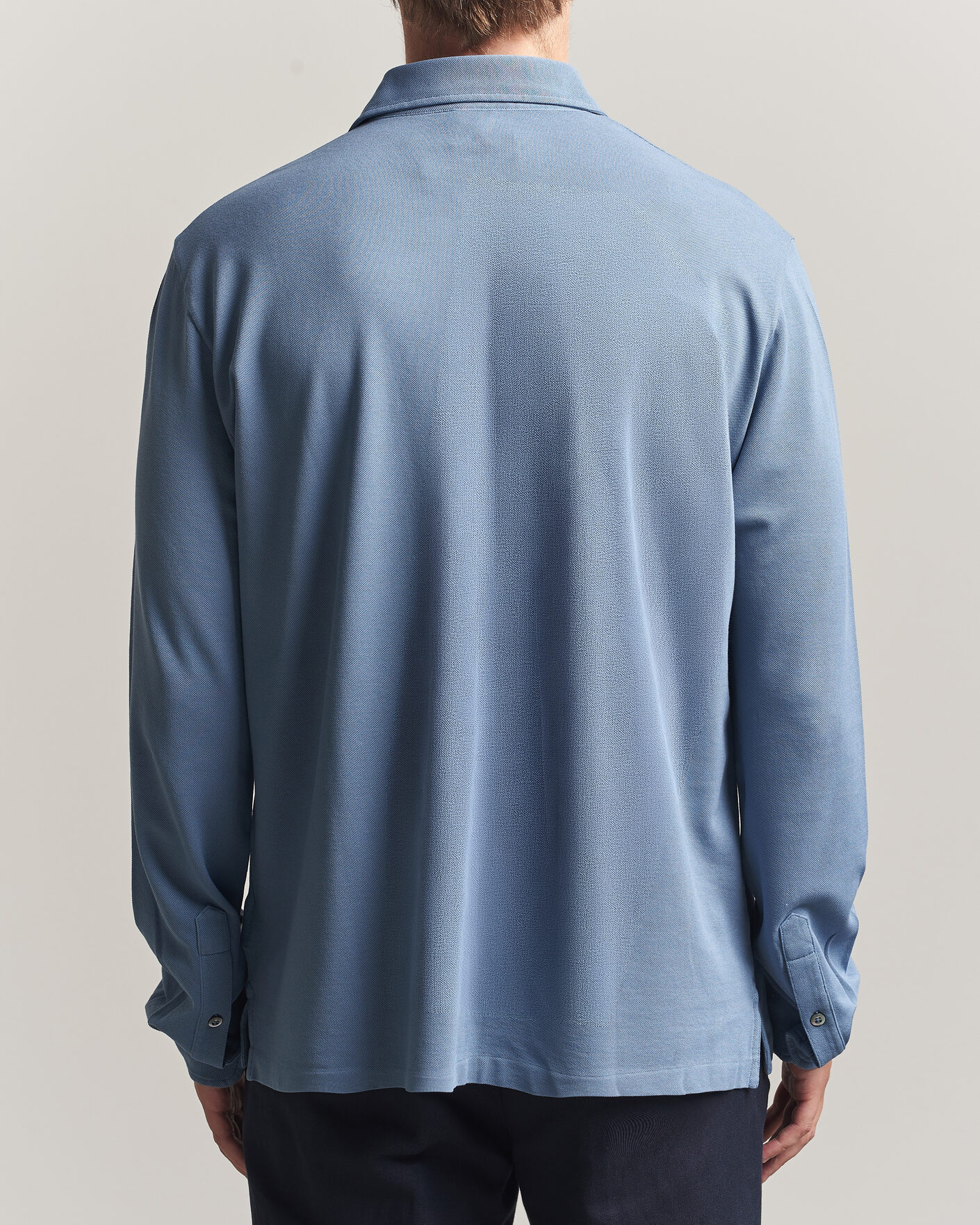 Uomini | Polo | Ralph Lauren Purple Label | Long Sleeve Washed Polo Blue Horizon