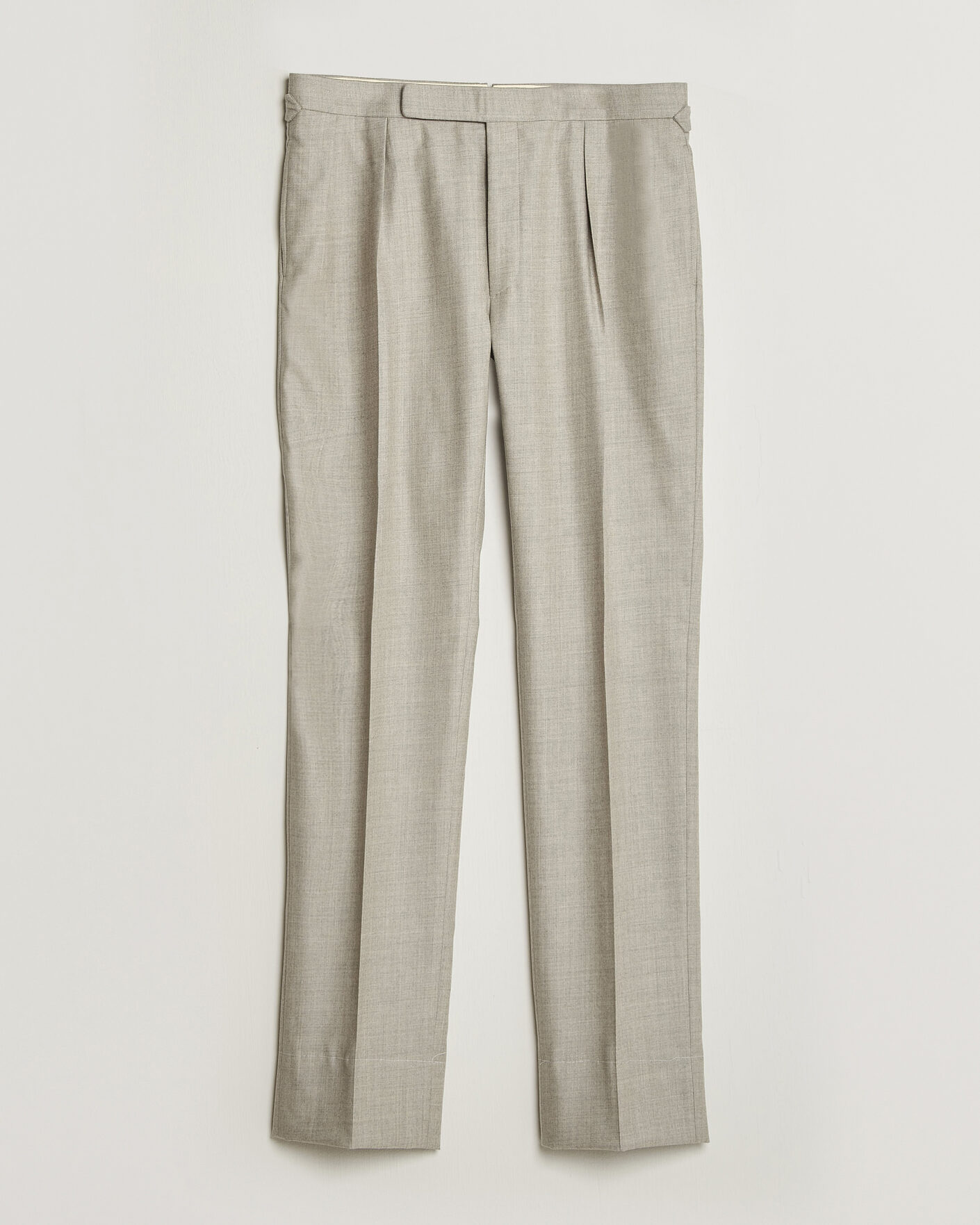 Uomini | Pantaloni | Ralph Lauren Purple Label | Gregory Pleated Flannel Trousers Pearl Grey