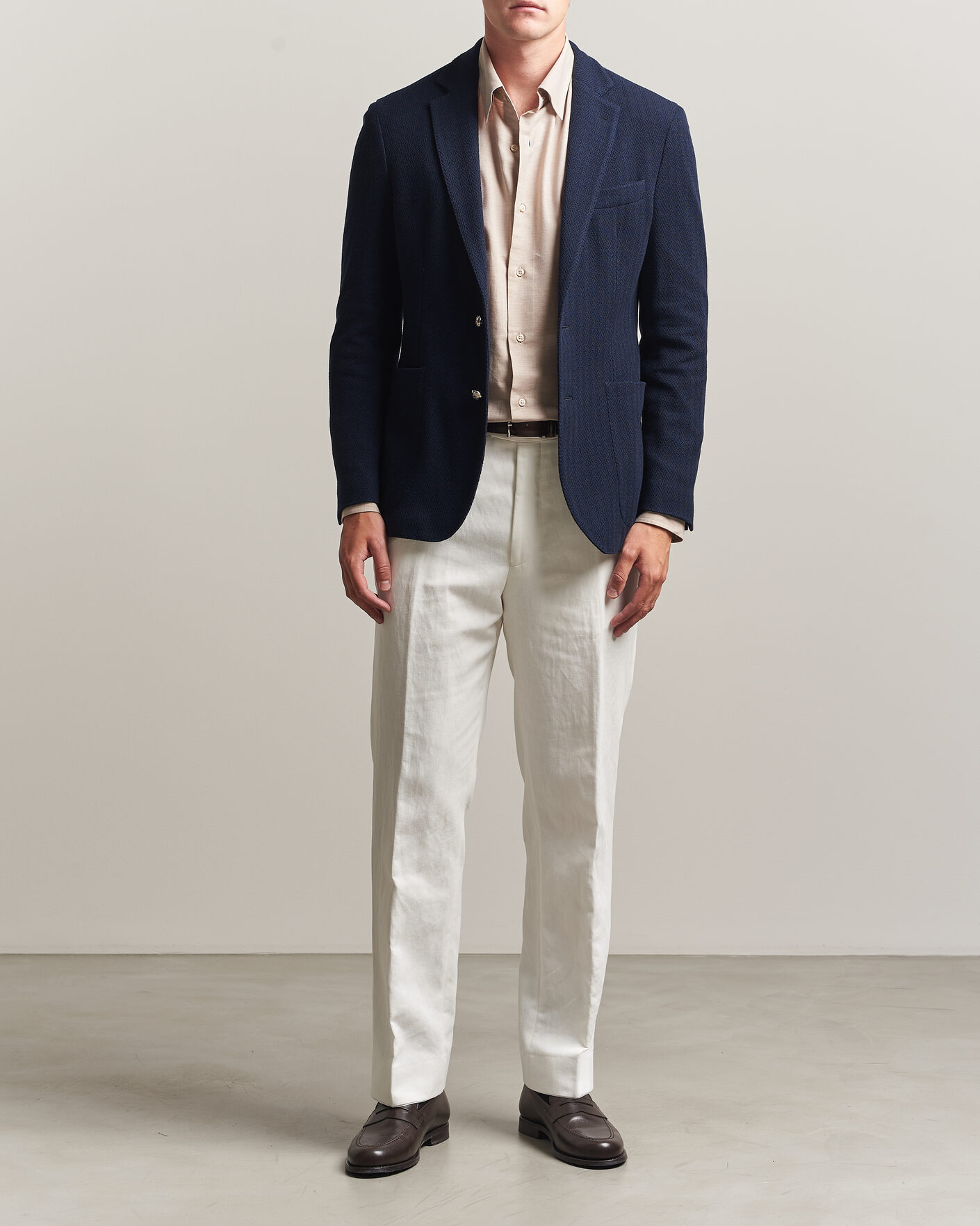 Uomini | Blazers | Ralph Lauren Purple Label | Cashmere/Silk Herringbone Blazer Navy