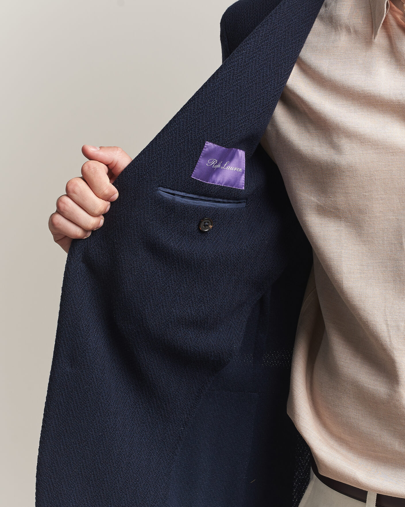 Uomini | Blazers | Ralph Lauren Purple Label | Cashmere/Silk Herringbone Blazer Navy