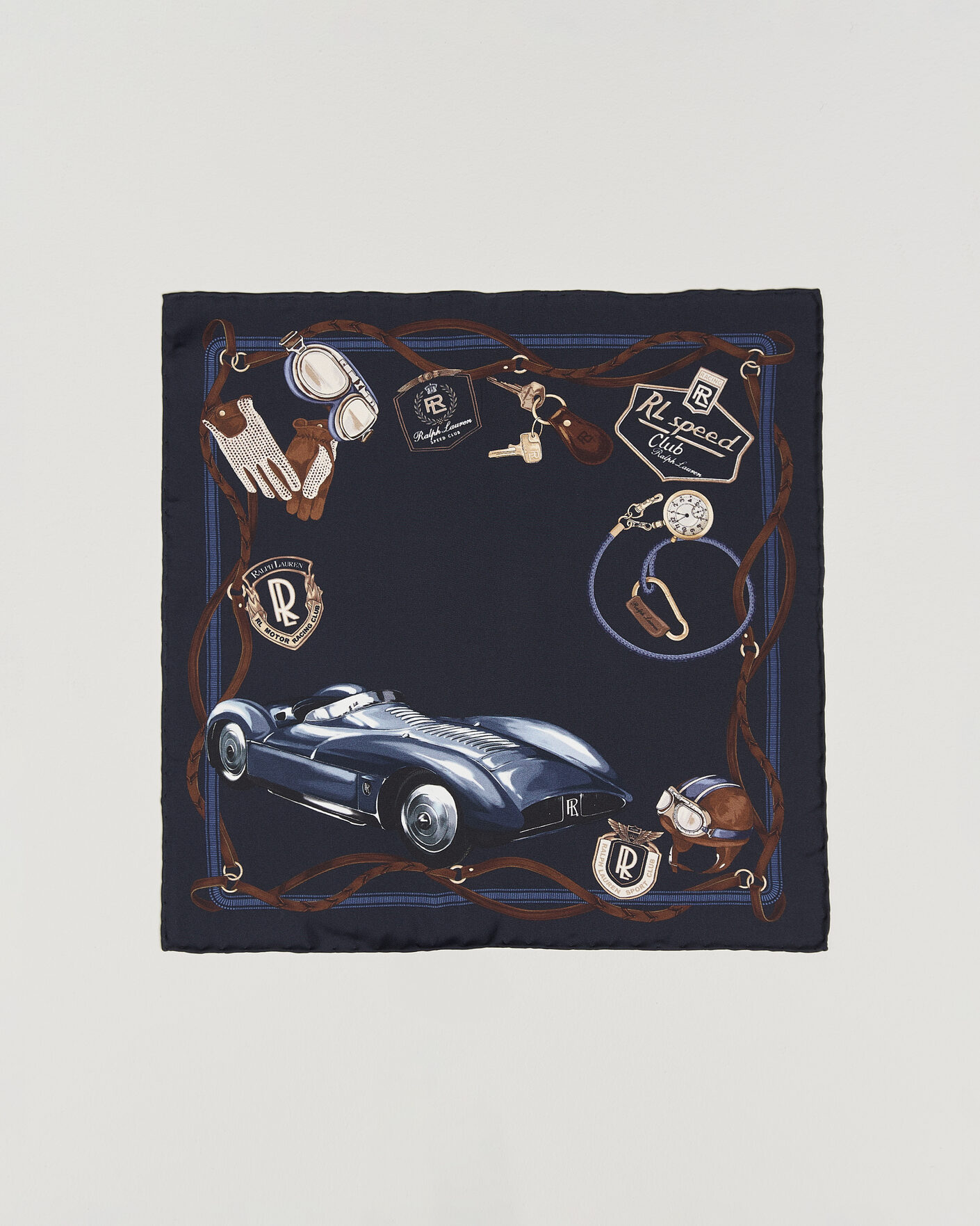 Uomini | Fazzoletti da taschino | Ralph Lauren Purple Label | Speed Club Silk Pocket Square Navy
