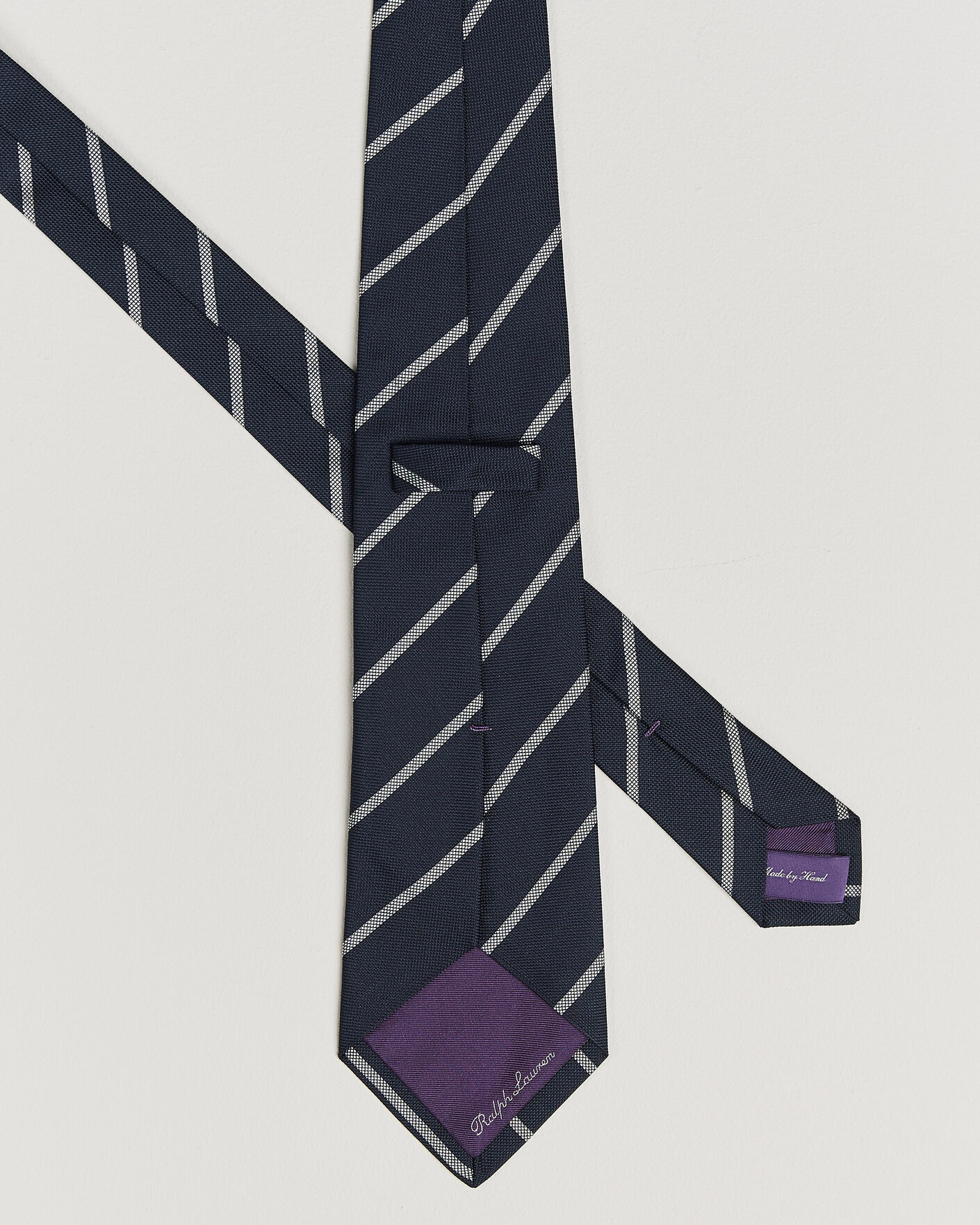 Uomini | Cravatte | Ralph Lauren Purple Label | Regimental Stripe Silk Tie Navy/Silver