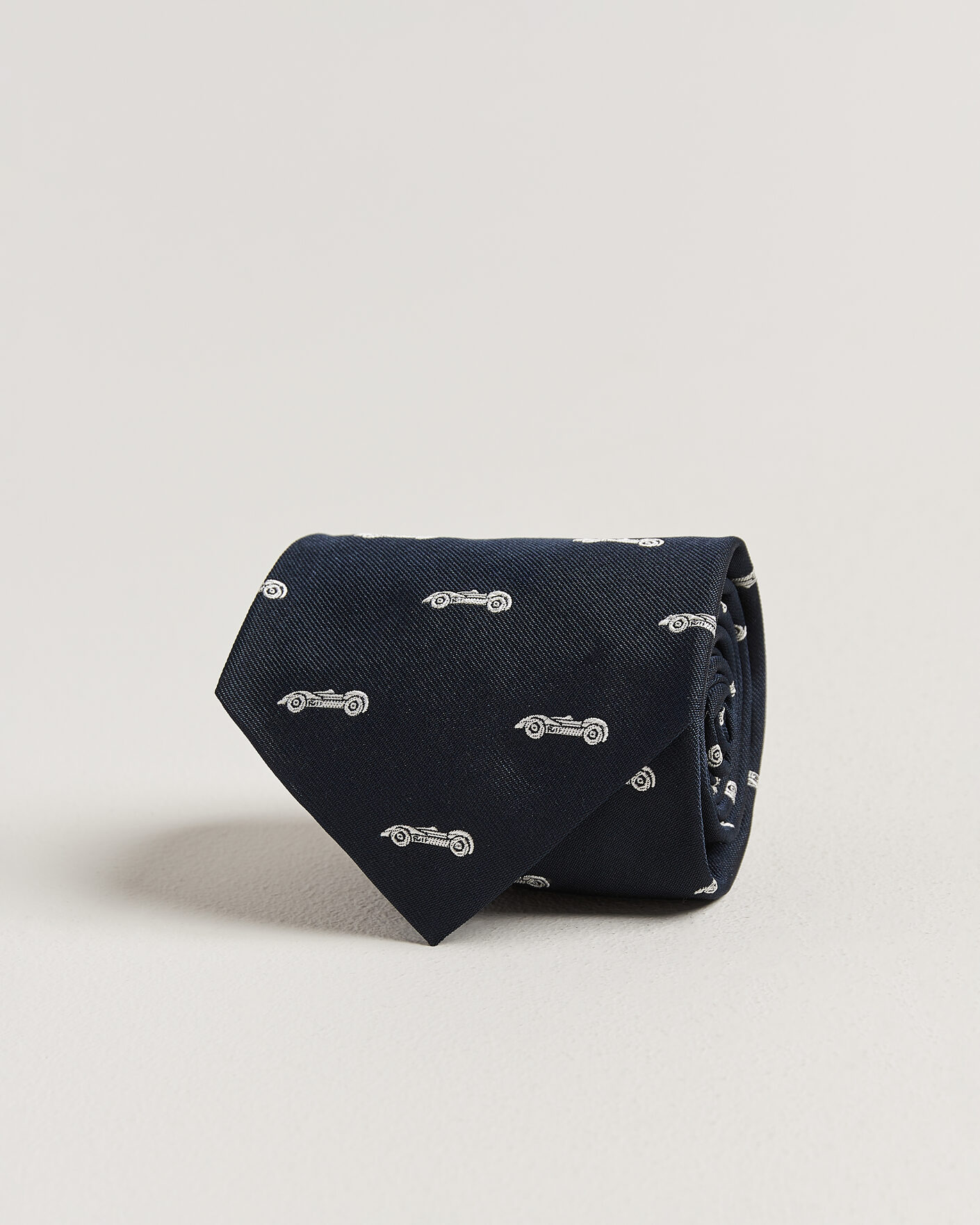 Uomini | Cravatte | Ralph Lauren Purple Label | Jacquard Race Cars Silk Tie Navy
