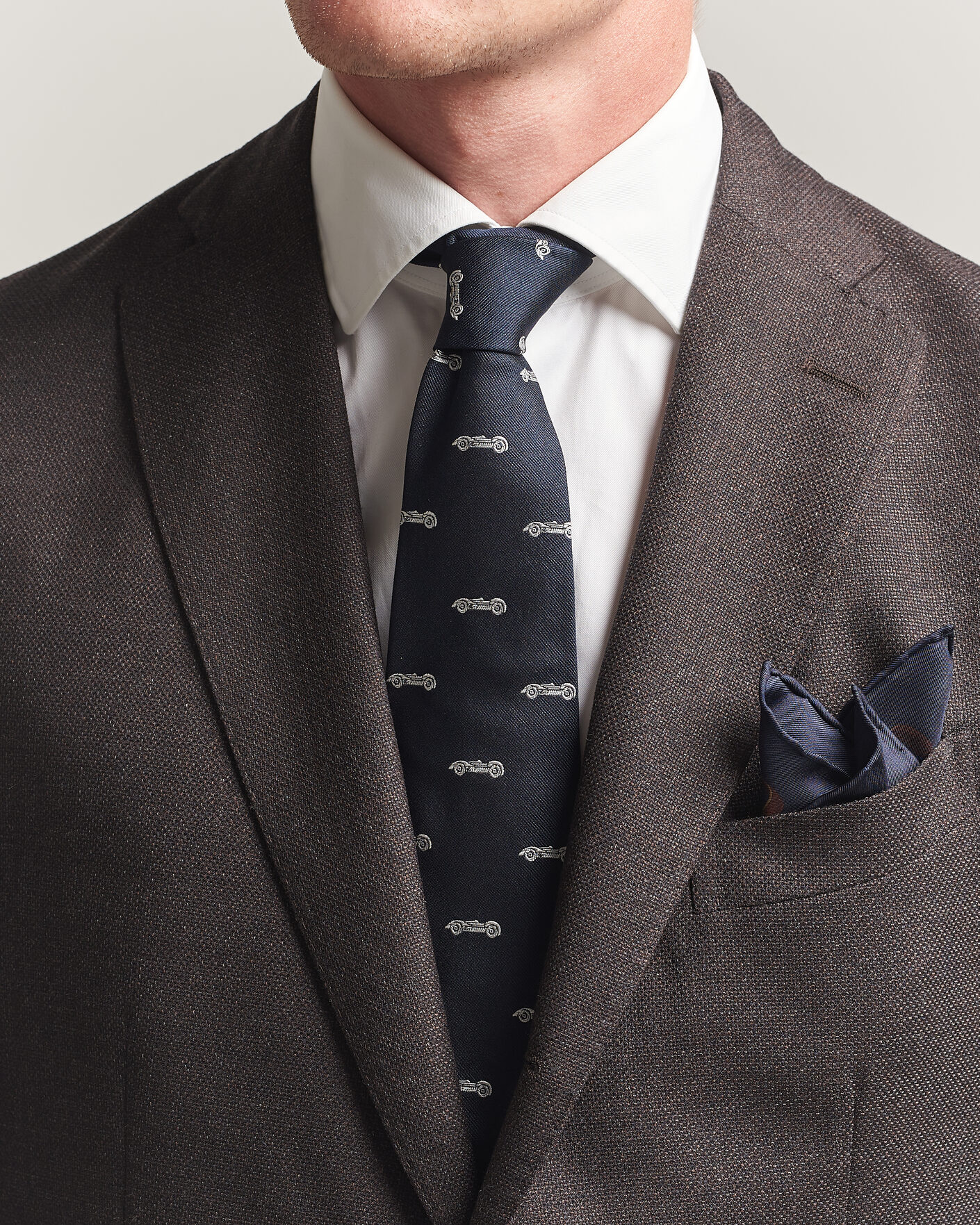 Uomini | Cravatte | Ralph Lauren Purple Label | Jacquard Race Cars Silk Tie Navy
