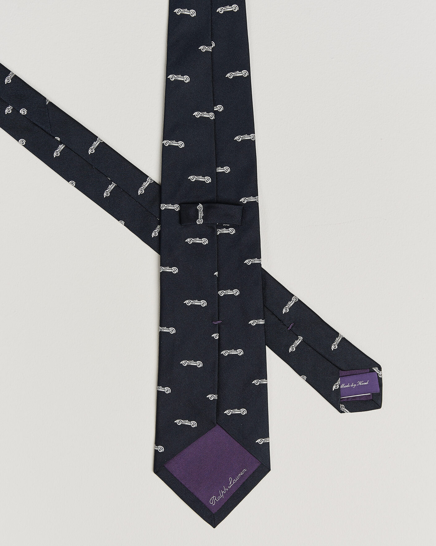 Uomini | Cravatte | Ralph Lauren Purple Label | Jacquard Race Cars Silk Tie Navy