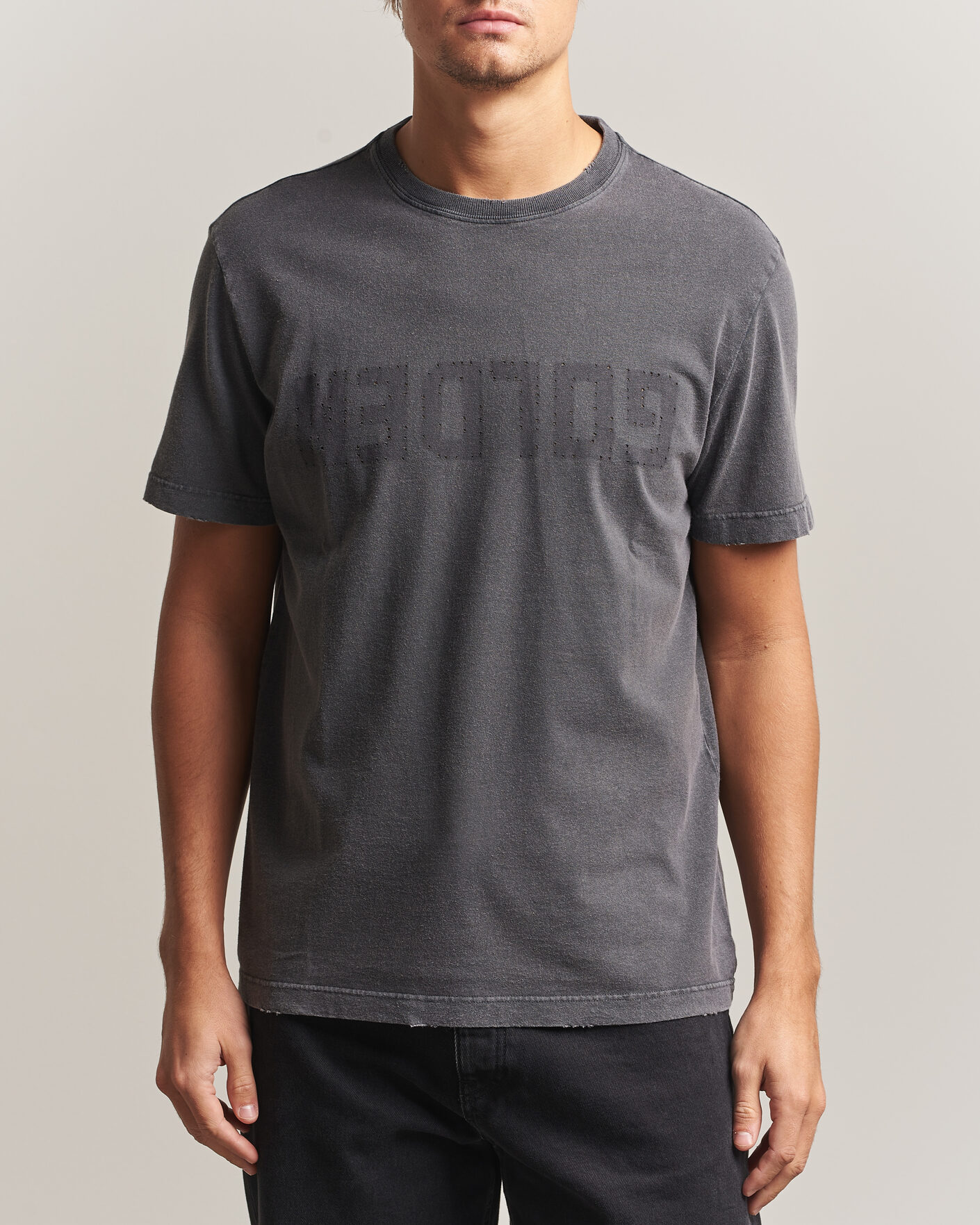 Uomini | T-shirt | Golden Goose | Distressed Cotton T-Shirt Anthracite