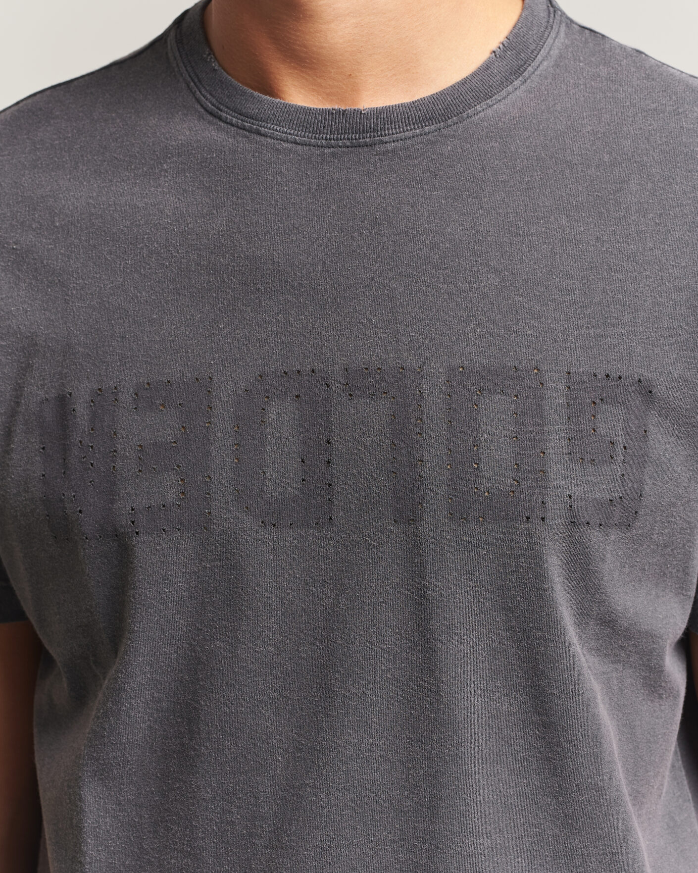 Uomini | T-shirt | Golden Goose | Distressed Cotton T-Shirt Anthracite