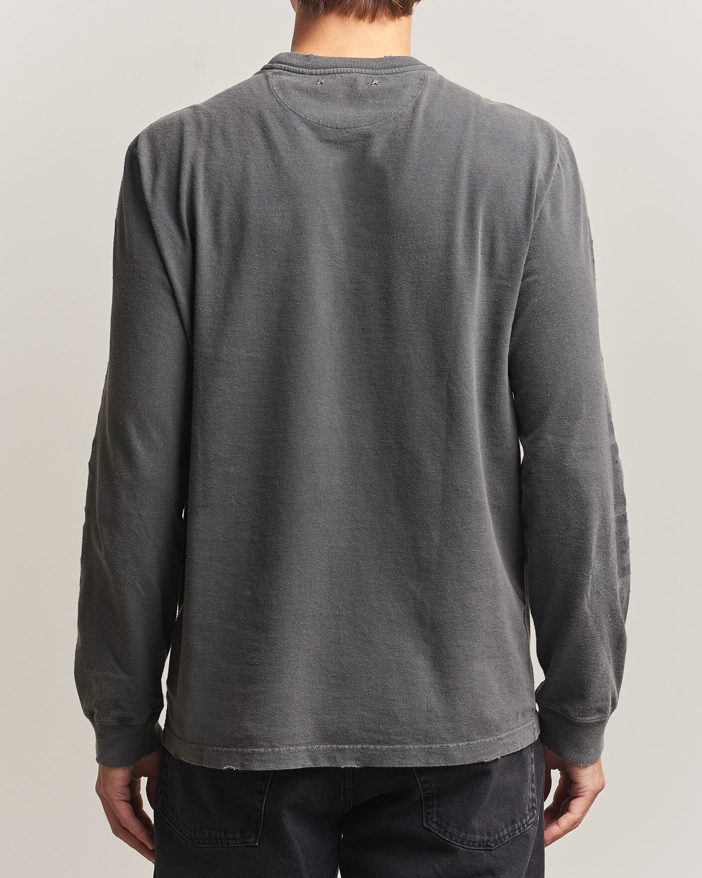 Uomini | Maglieria | Golden Goose | Long Sleeve Garment Dyed T-Shirt Anthracite