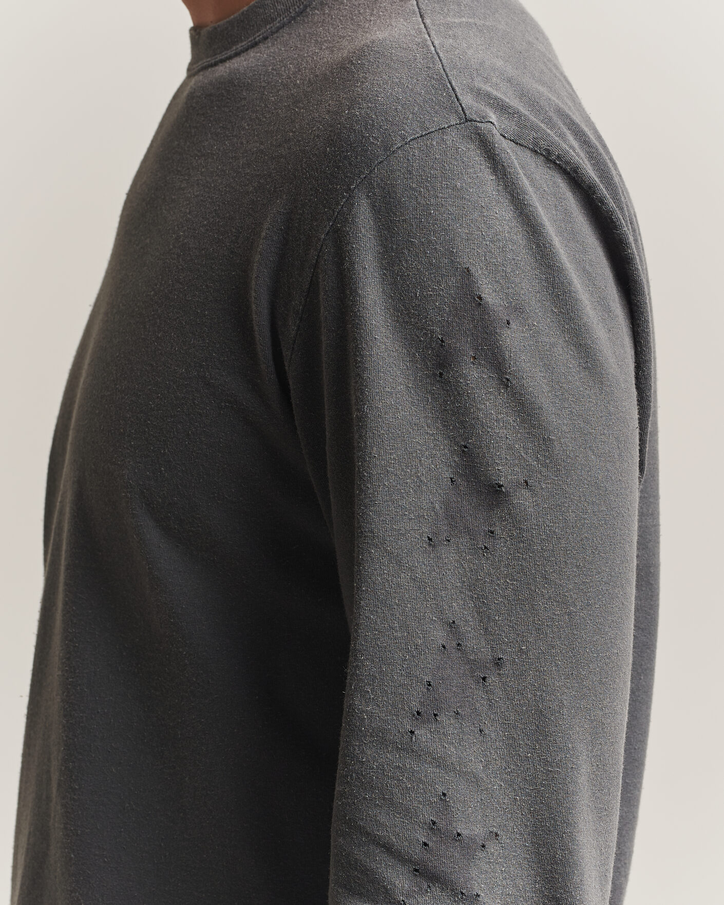 Uomini | Maglieria | Golden Goose | Long Sleeve Garment Dyed T-Shirt Anthracite