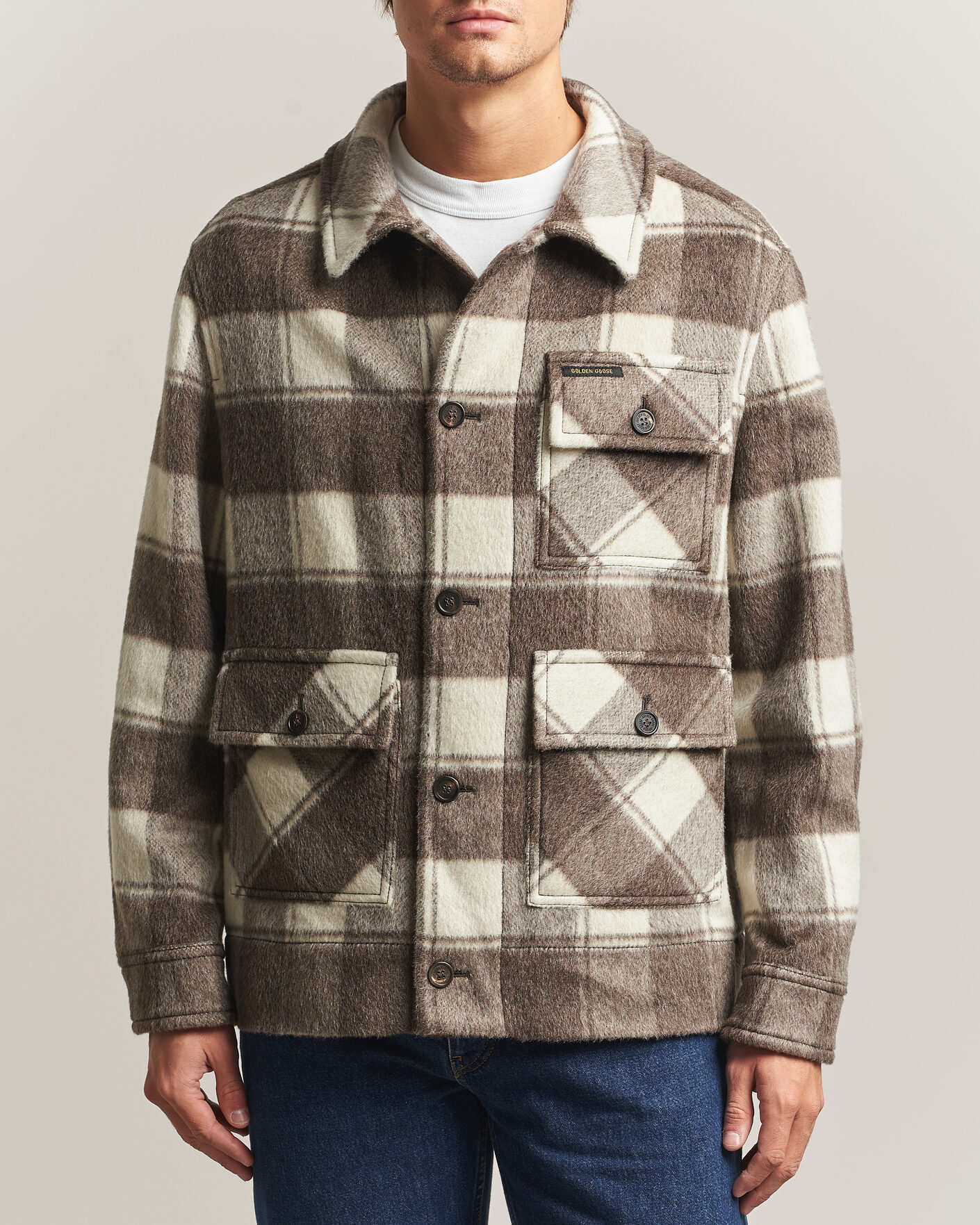 Uomini | Giacche | Golden Goose | Wool/Mohair Work Jacket Brown/White