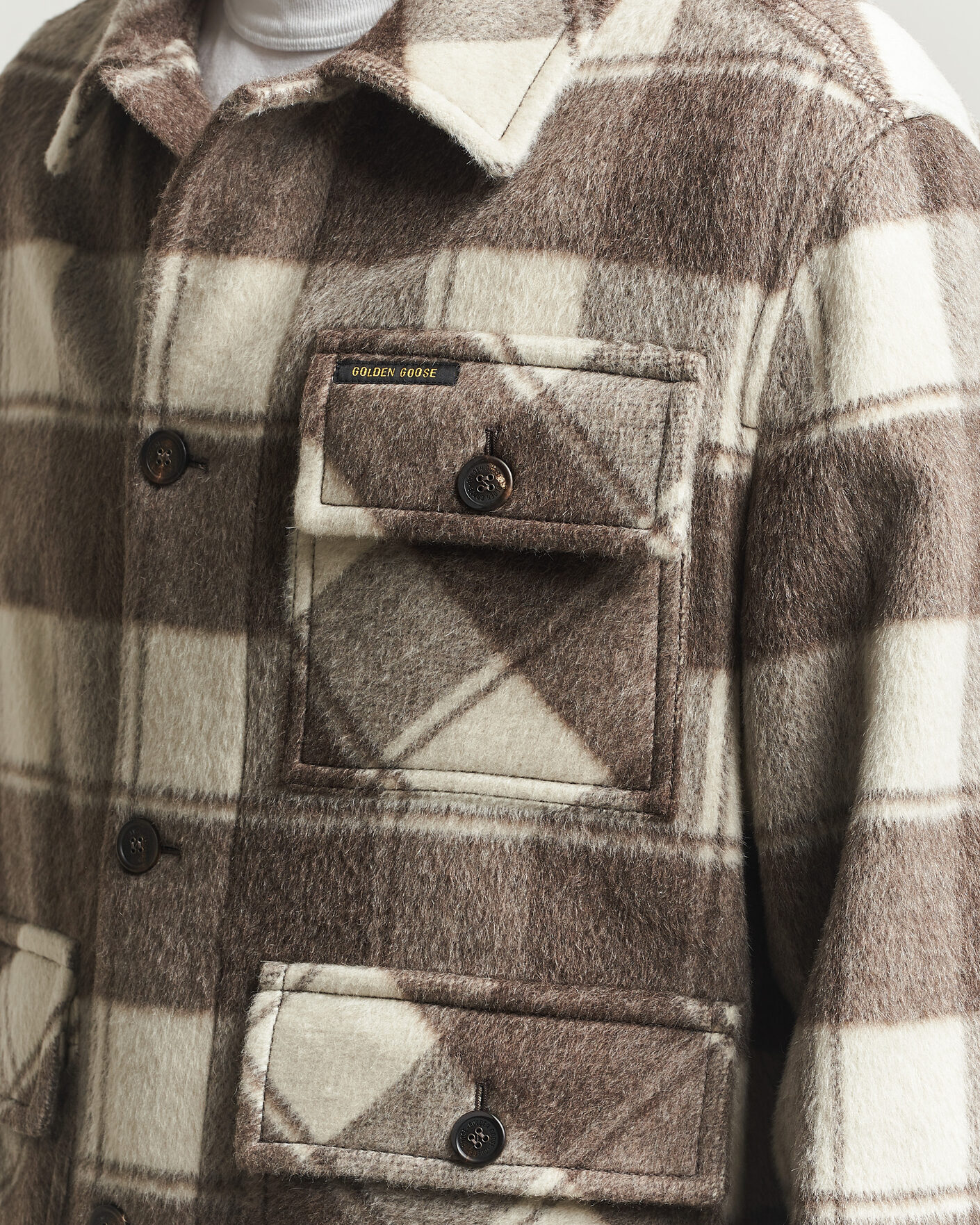 Uomini | Giacche | Golden Goose | Wool/Mohair Work Jacket Brown/White