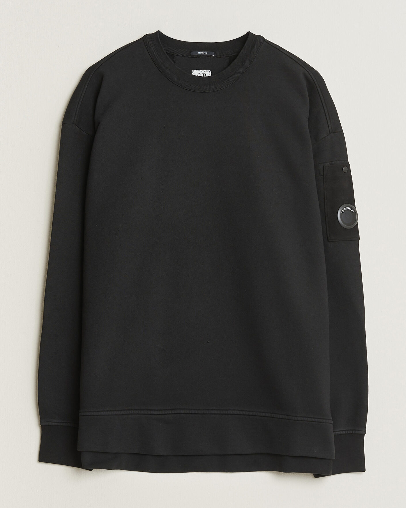 Uomini | Maglieria | C.P. Company | Brushed Emerized Fleece Lens Sweatshirt Black
