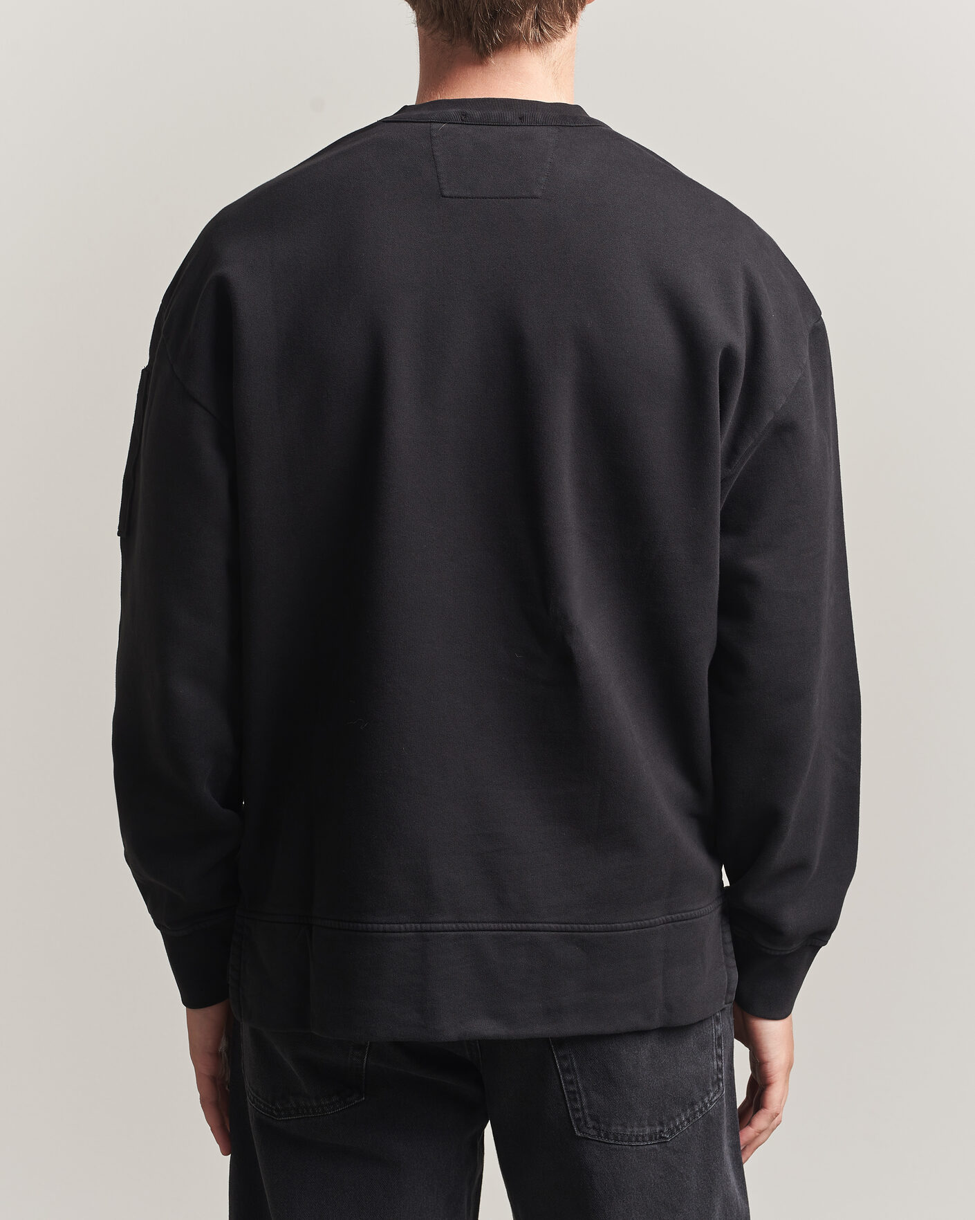 Uomini | Maglieria | C.P. Company | Brushed Emerized Fleece Lens Sweatshirt Black