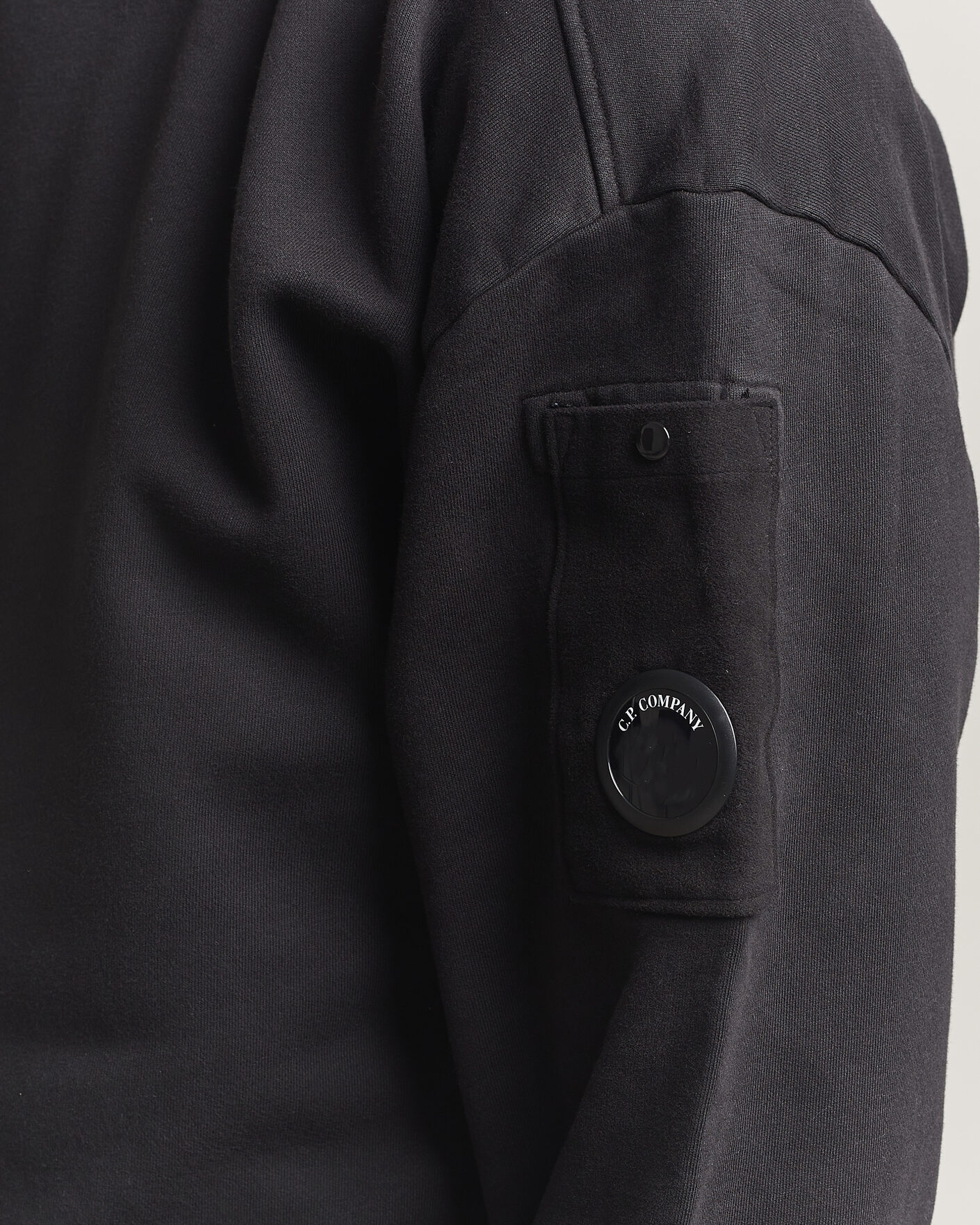 Uomini | Maglieria | C.P. Company | Brushed Emerized Fleece Lens Sweatshirt Black