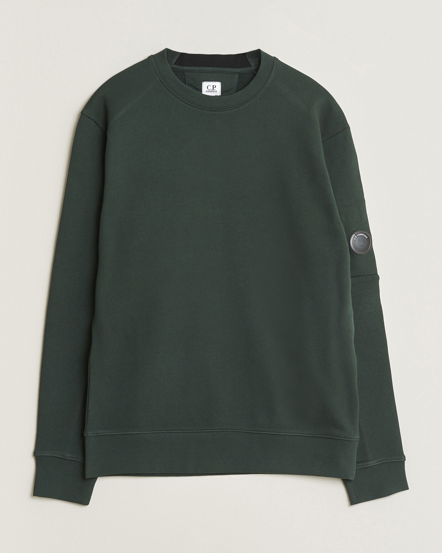 Uomini | Maglieria | C.P. Company | Diagonal Raised Fleece Lens Sweatshirt Emerald Green