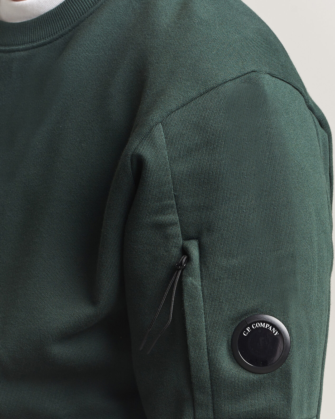 Uomini | Maglieria | C.P. Company | Diagonal Raised Fleece Lens Sweatshirt Emerald Green