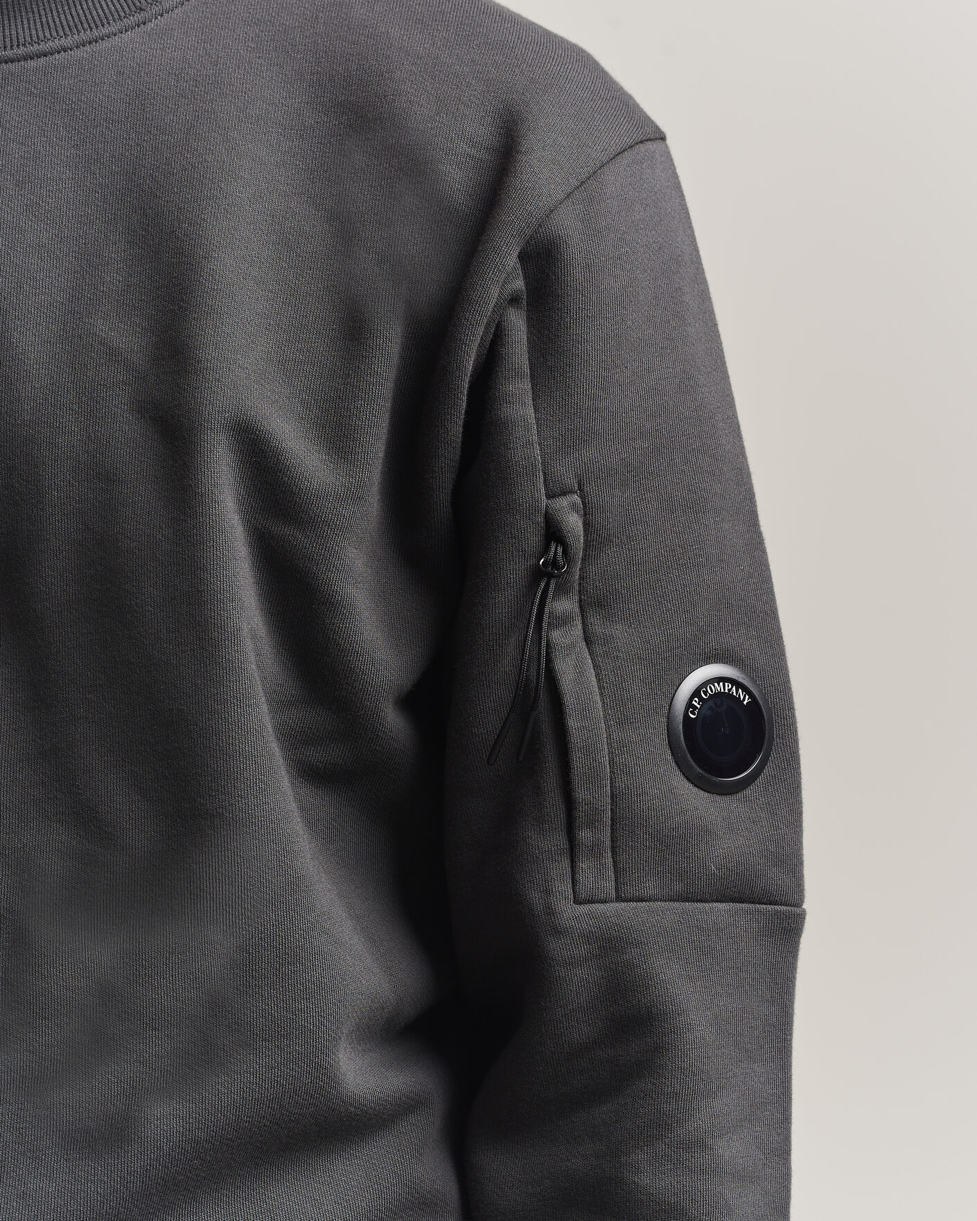 Uomini | Maglieria | C.P. Company | Diagonal Raised Fleece Lens Sweatshirt Dark Grey